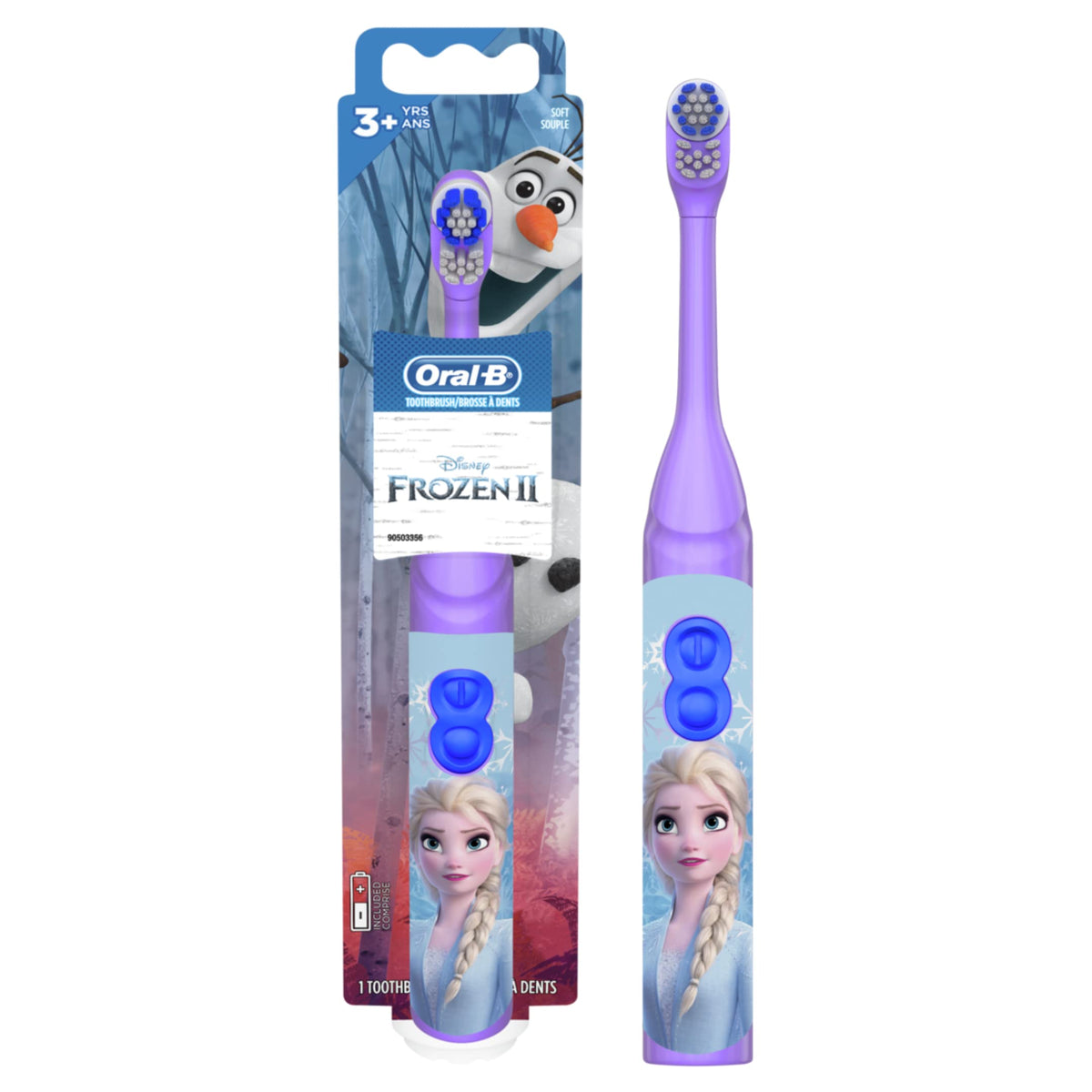 Oral-B Kids elektrische Zahnbürste mit Batterien, Disney Die Eiskönigin, für Kinder und Kleinkinder ab 3 Jahren, weich (Charaktere können variieren)
