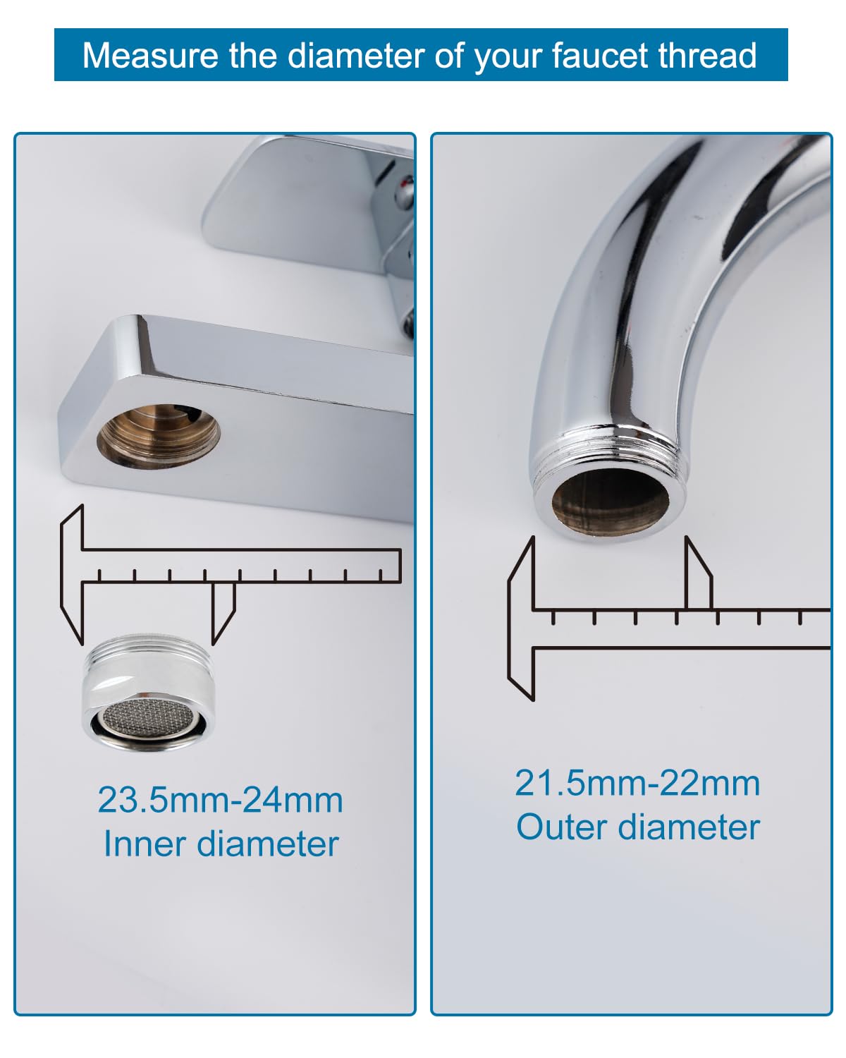 Hibbent Faucet Adapter Kit, Swivel Aerator Adapter to Connect Garden Hose - Multi-Thread Kitchen Sink Faucet to Garden Hose Adapter 3/4 Inch - Chrome Finished