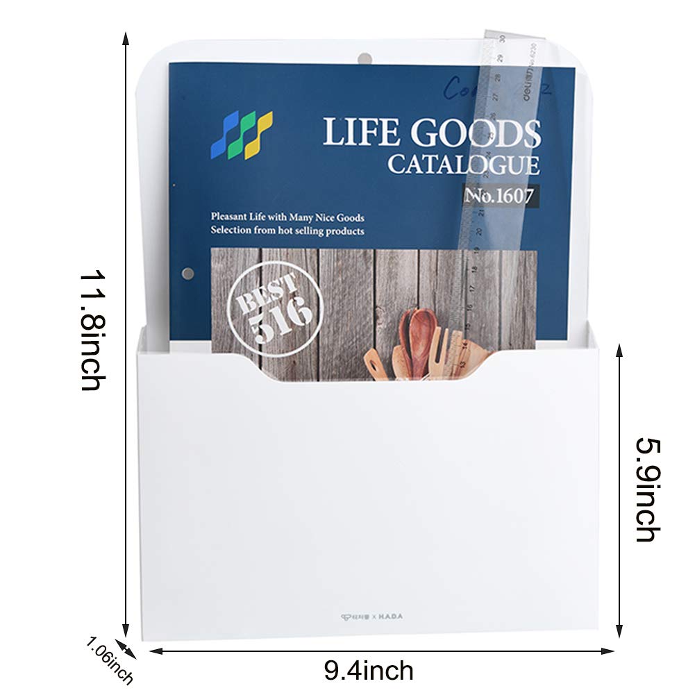 Magnetic File Holder - Magnetic Paper Holder, Pocket Organizer Office Supplies Storage Mail Organizer for Notebooks,Planners,Letter (1 Pack)