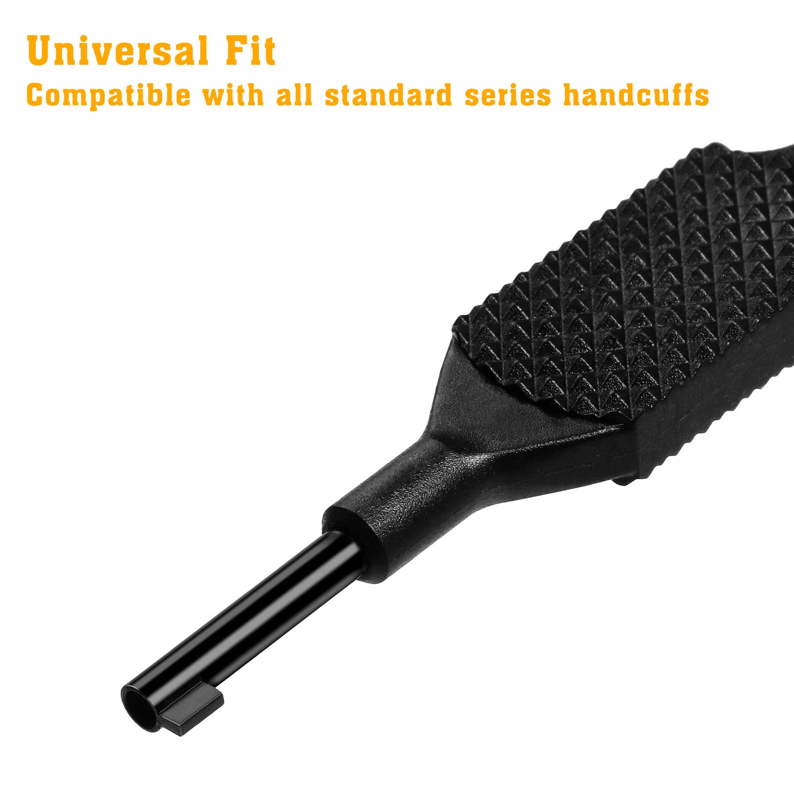 JOTOVO Flat Knurled Swivel Key, Universal Standard Handcuff Key 4" Long with Detachable Keyring, Black