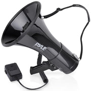 PYLE-PRO 50W Megaphone Speaker PA Bullhorn, Black Aux Input, Adjustable Volume, Siren, 35mm Aux Input, Ideal for Sports Events & Emergency Drills- PMP53IN