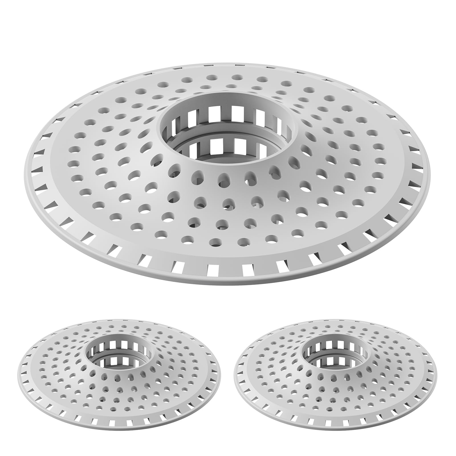 Aluvor Bathtub Drain Hair Catcher,Silicone Tub Hair Catcher Drain Protector,All-in-one Shower Hair Drain Catcher Strainer for 1.48'' to 1.76'' Regular Drains, 3PCS(Patent Pending)