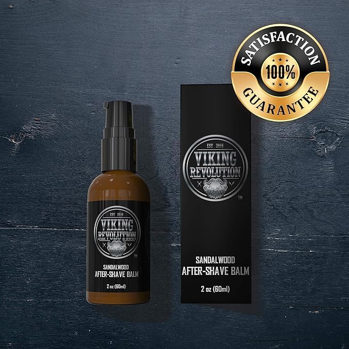 Viking Luxury After-Shave Balm - Soothes Face, Moisturizes After Shaving, Eliminates Razor Burn - Sandalwood Scent