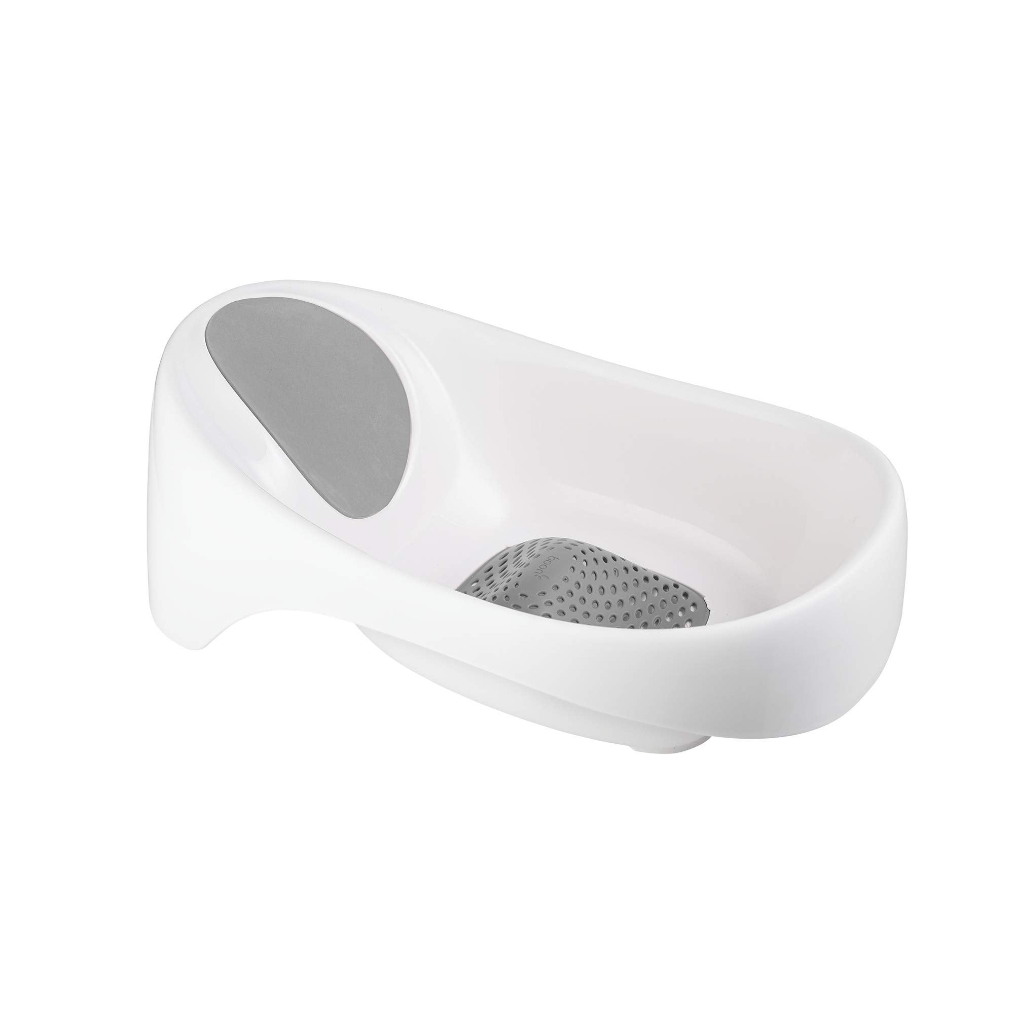 Boon Soak 3-Stufen Baby-Badewanne - Babybadewanne mit drei Stützpositionen für Neugeborene bis Kleinkinder - Farbwechselnder Ablassstopfen für ideale Badetemperatur - Grau - Alter 0 bis 18 Monate und älter