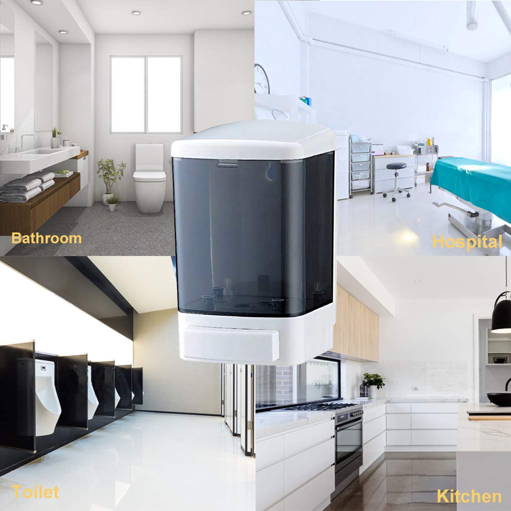 Evhome Manual Soap Dispenser Kitchen Bathroom Wall Mounted Commercial Soap Dispenser for Liquid Containers Shampoo Gel Chamber Plastic - (33.8 oz) 1000ml