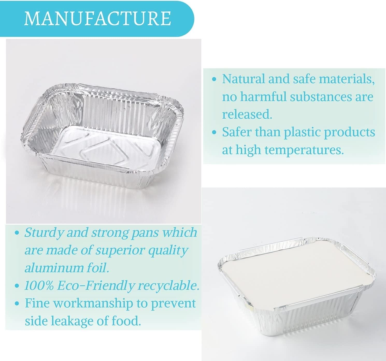 1 Lb Small Aluminum Pans with Lids(40 Pack - 5"×4") Tin Foil Pans Disposable Cookware- Cardboard Lids, for Cooking Baking Party Meal,Takeout Trays - To Go Disposable Food Container