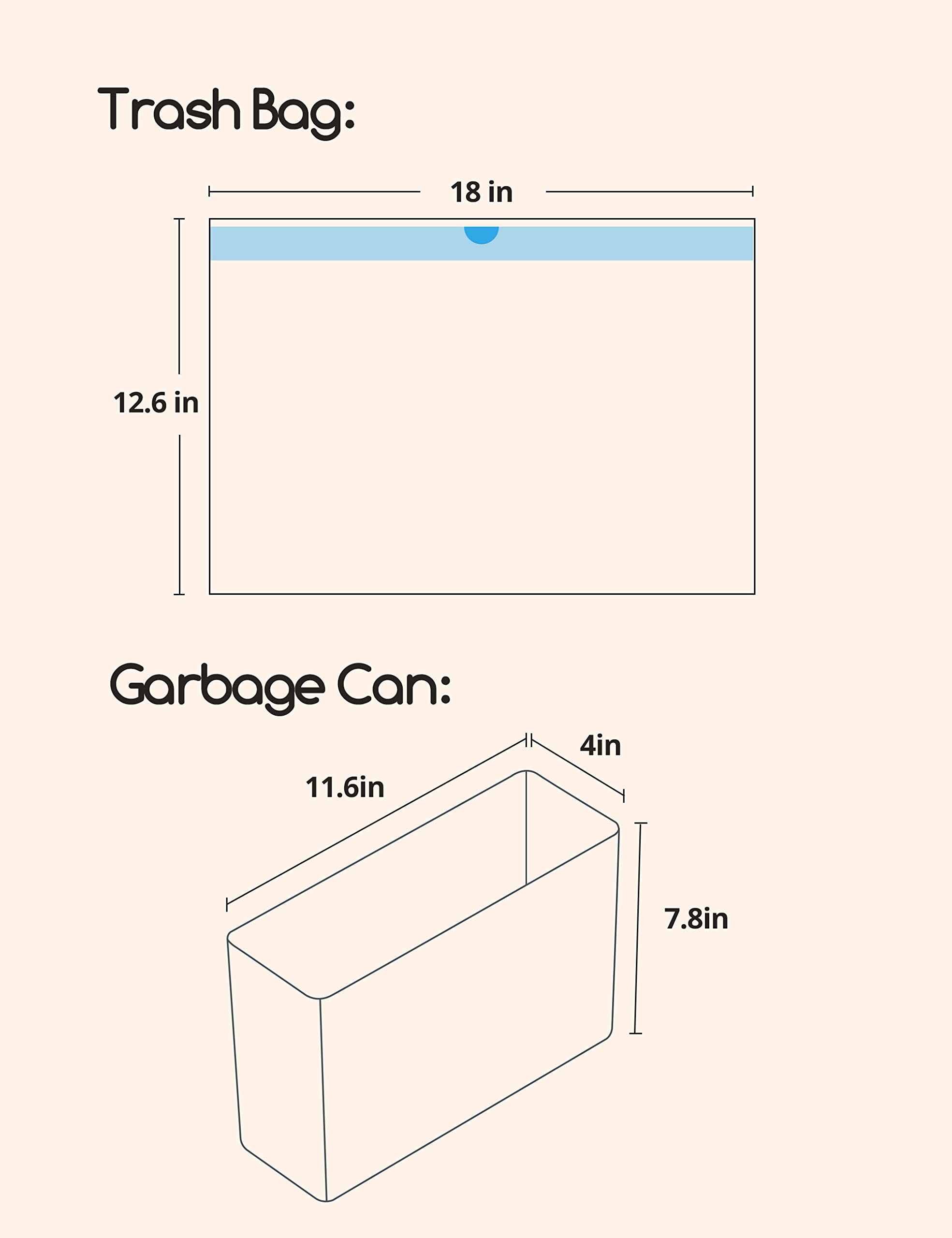 MeoWant Cat Litter Box Liners, Drawstring Receptacles Bags Thickened Waste Bag for MeoWant MW-SC01/MW-SC02 Automatic Cat Litter Box, 20pcs