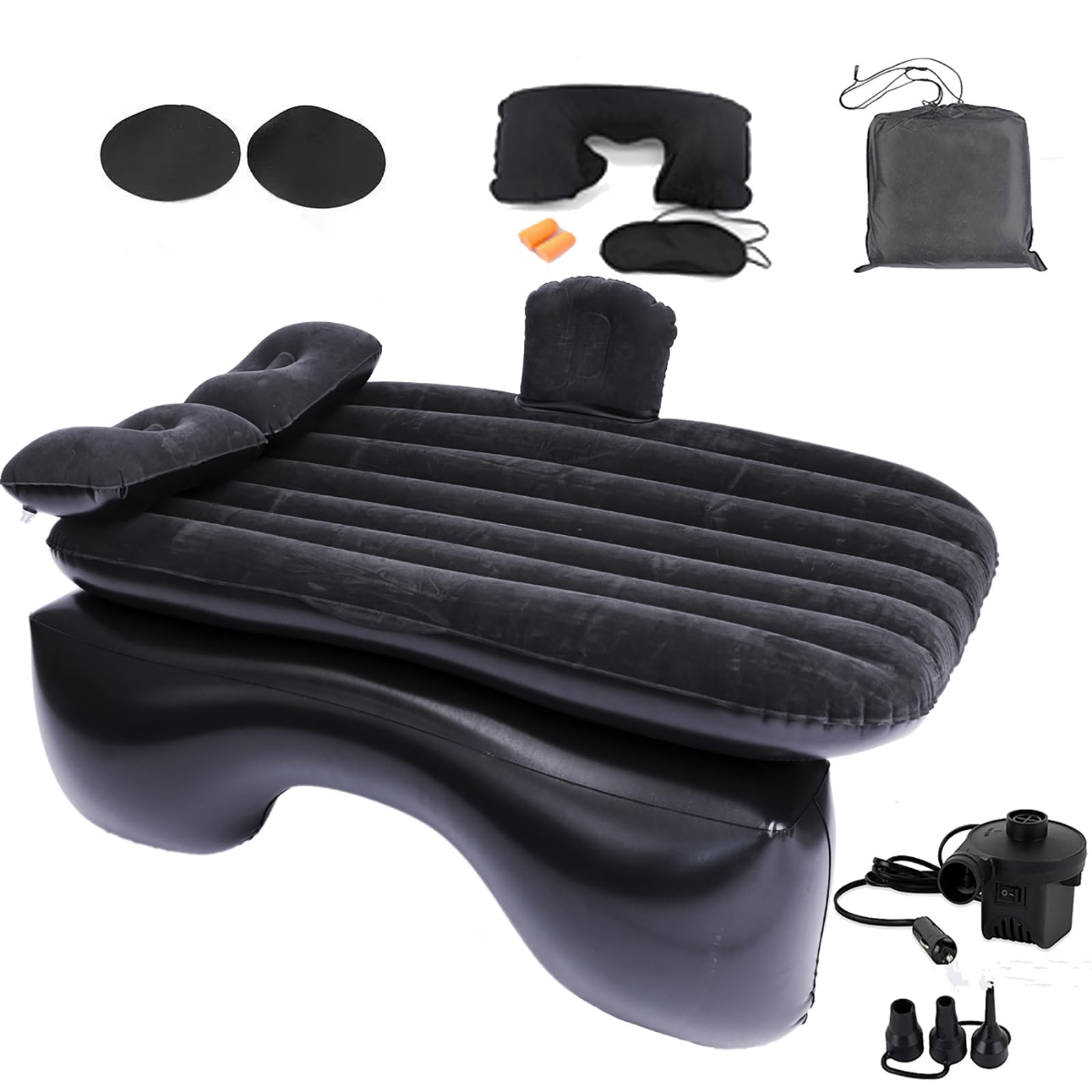 Onirii Aufblasbare Auto-Luftmatratze Rücksitzbett mit Luftpumpe, 140 x 90 cm, tragbare, verdickte Auto-Reise-Camping-Schlaf-Luftmatratze, aufblasbares Bett für Auto Universal SUV