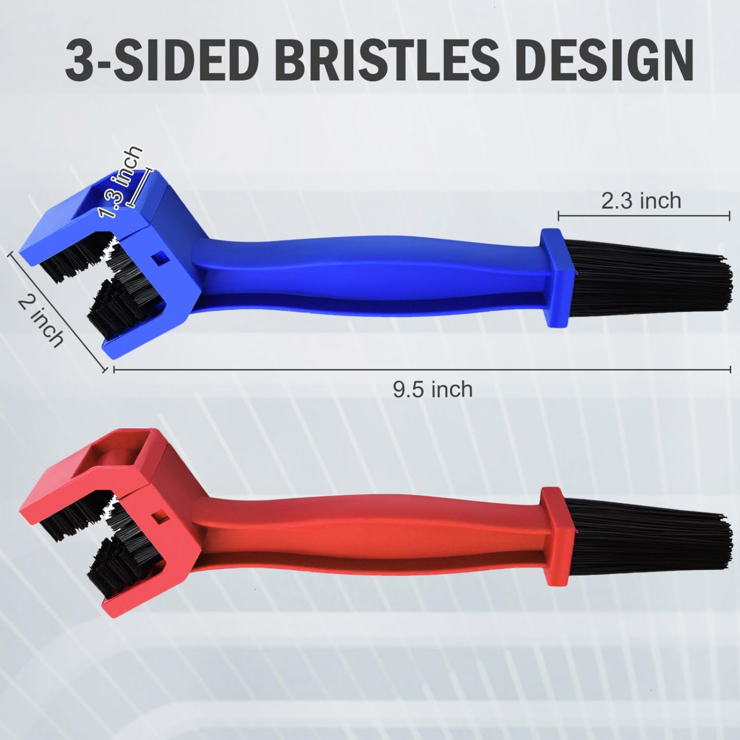 WEFOO Bike or Motorcycle Chain Washer, Cleaning Brush 2 Pcs (Color, Blue and Red)