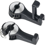 TOOVREN Upgraded 2 Pack Car Headrest Hidden Hook 2 in 1 Car Seat Hooks with Phone Holder for Purse, Backpacks,Toys,and Even Bottle Storage Organizer (Silver)