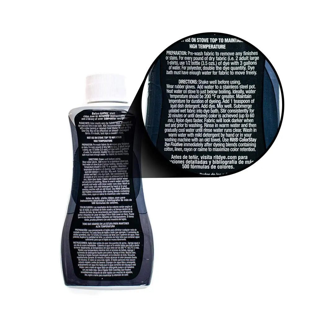 Rit DyeMore Single Bottle 7 Oz. Synthetic Liquid Fiber Dye for Clothing, Décor, and Crafts – Graphite