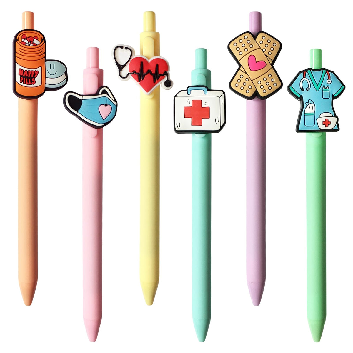 LSLSHY Cute Nurse Pens Funny Nurse Accessories for Work Aesthetic Gel Pen Black Ink Set for Cna Rn Medical Assistant Nursing Student Essentials Nurse Week Gifts Appreciation Gift