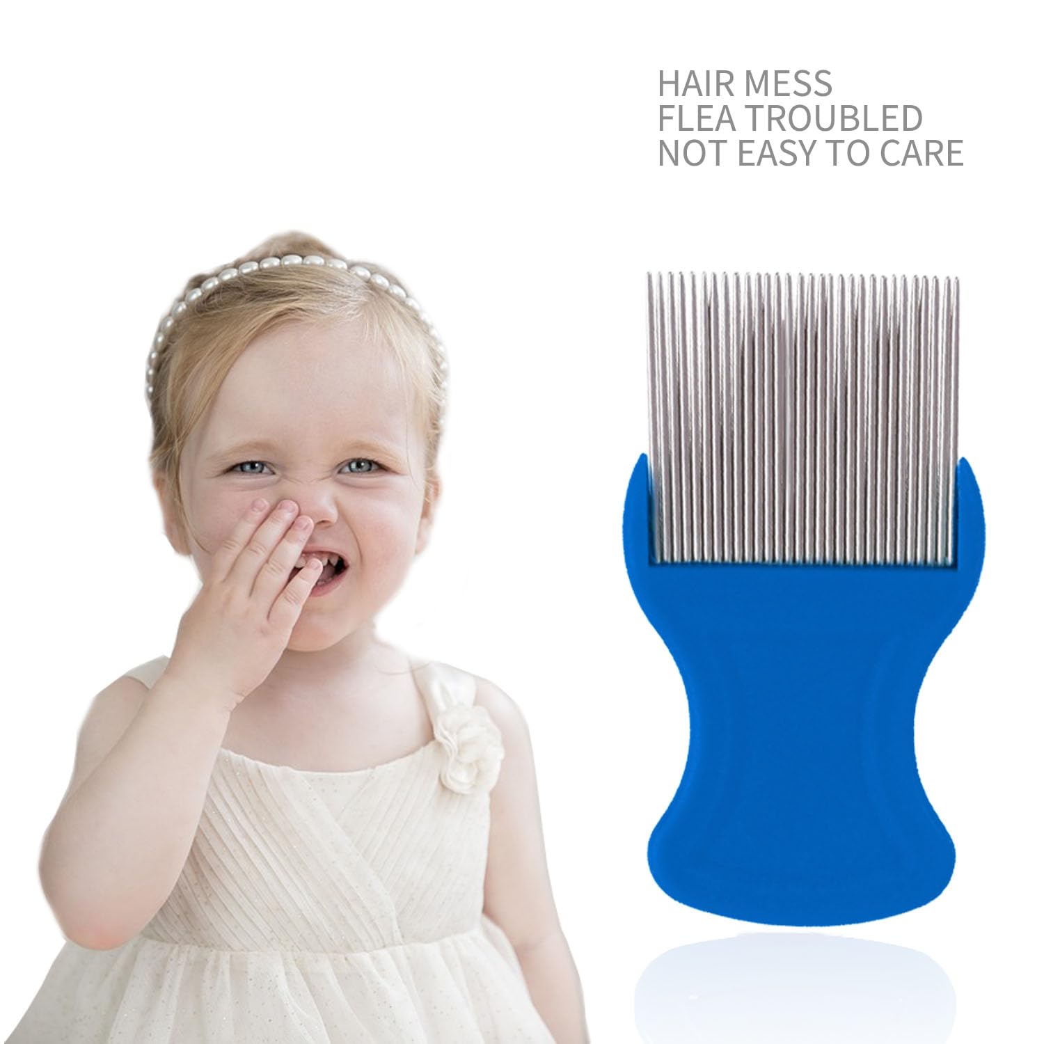 LABOTA 9 Pcs Lice Combs, Flea Combs, Hair Comb Double Sided Fine Tooth Combs, Removal Dandruff Comb with Metal Teeth, Stainless Steel Louse and Nit Comb for Head Lice Treatment