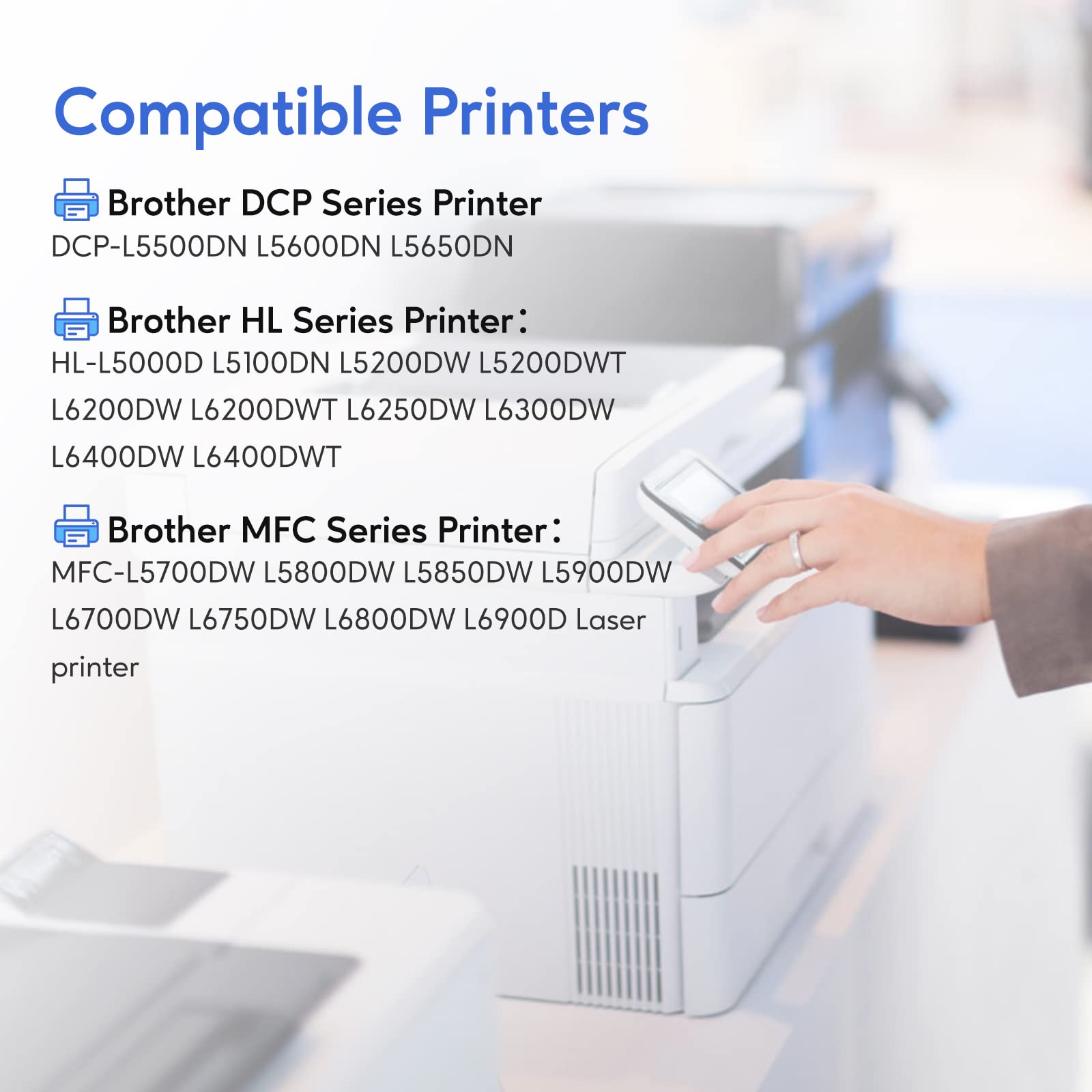 TN850 Compatible for Brother TN-880 TN-850 TN-820 TN820 Toner Cartridges High Yield Work with HL-L6200DWT L6200DW L5200DW L5100DN MFC-L5800DW L5700DW L6700DW L6800DW 2 Black