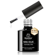 Beetles 9 in 1 Nail Glue Gel for Nail Tips and Clear Acrylic Nails Long Lasting, Curing Needed UV Extension Glue for False Nail Tips and Press on Nails, Fall Halloween Nails
