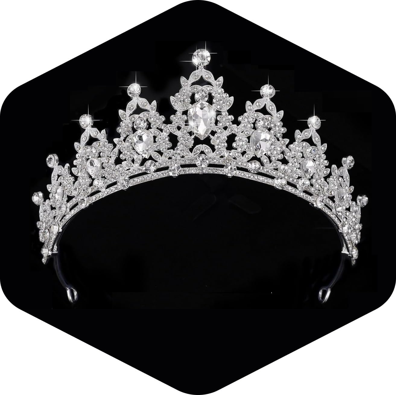 Kamirola - Queen Crown and Tiaras Princess Crown for Women and Girls Crystal Headbands for Bridal, Princess for Wedding and Party(01) (Silver)
