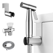Arofa Handheld Toilet Bidet Sprayer for Toilet-Adjustable Water Pressure Control with Bidet Hose for Feminine Wash, Stainless Steel Brushed Nickel Bidet Faucet Cloth Diaper for Baby Wash