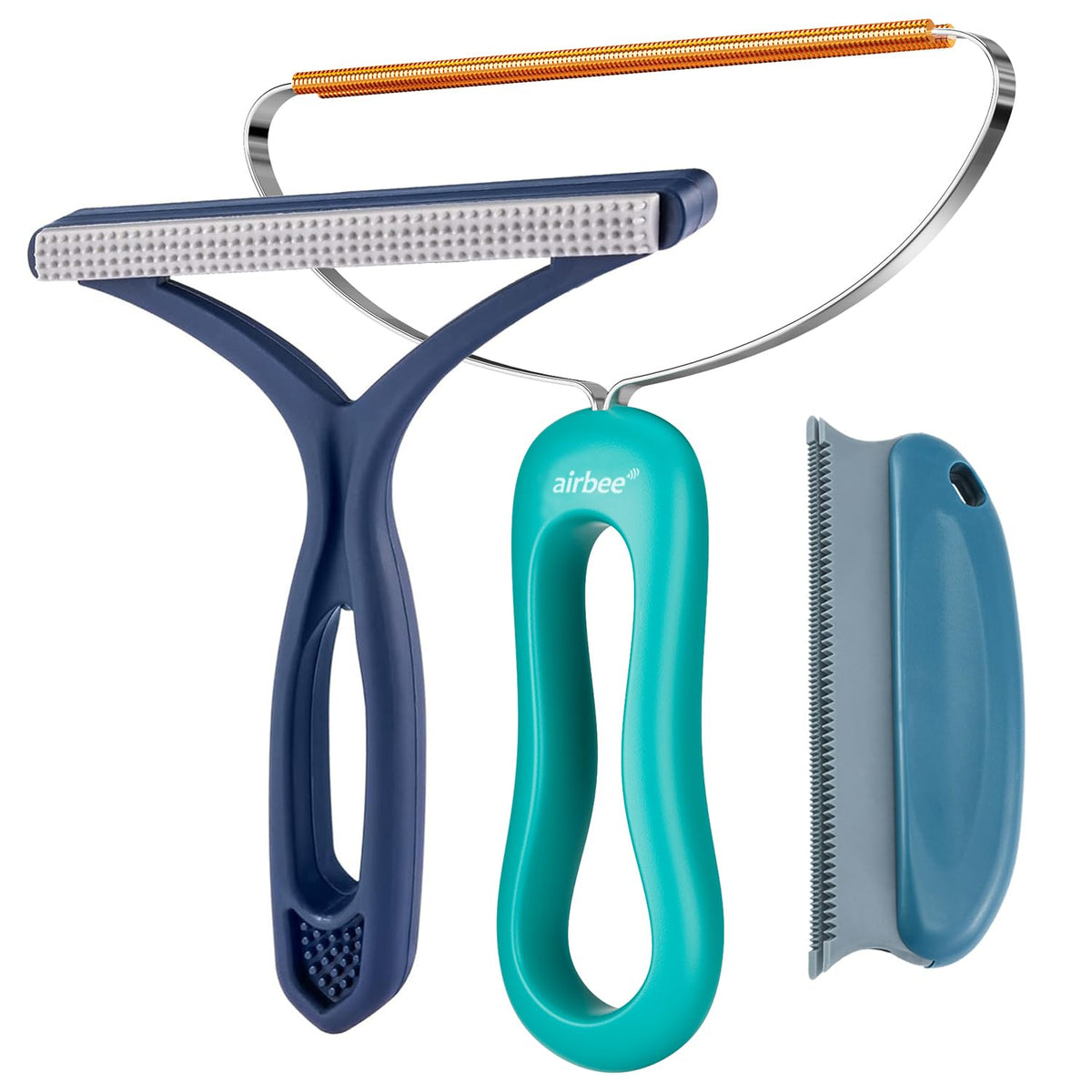 Tierhaarentferner 3er-Pack, Hunde- und Katzenhaarentferner, Fusselrasierer Pro, Fellentfernungstool, tragbarer Teppichschaber, Fusselrollen Haarbürste für Teppiche, Kleidung, Fußmatten, Couch, Haustierbett, Möbel