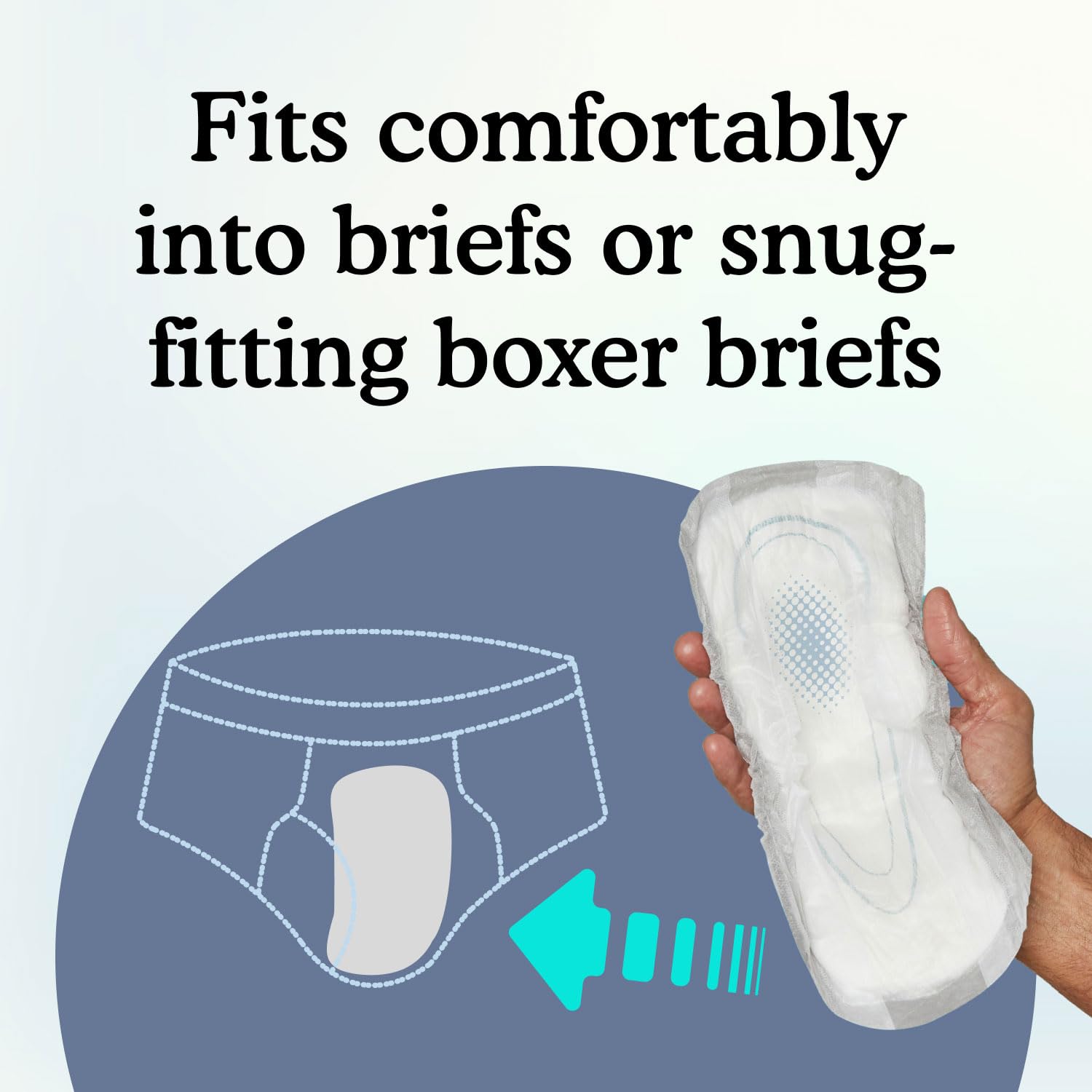 Because Premium Guards for Men - 20 Count Pack of Discreet, Individually Wrapped Bladder Protectors - Complete Absorbency, Fast-Locking, Odor Control - Comfort Fit, 2 Cups of Absorbency