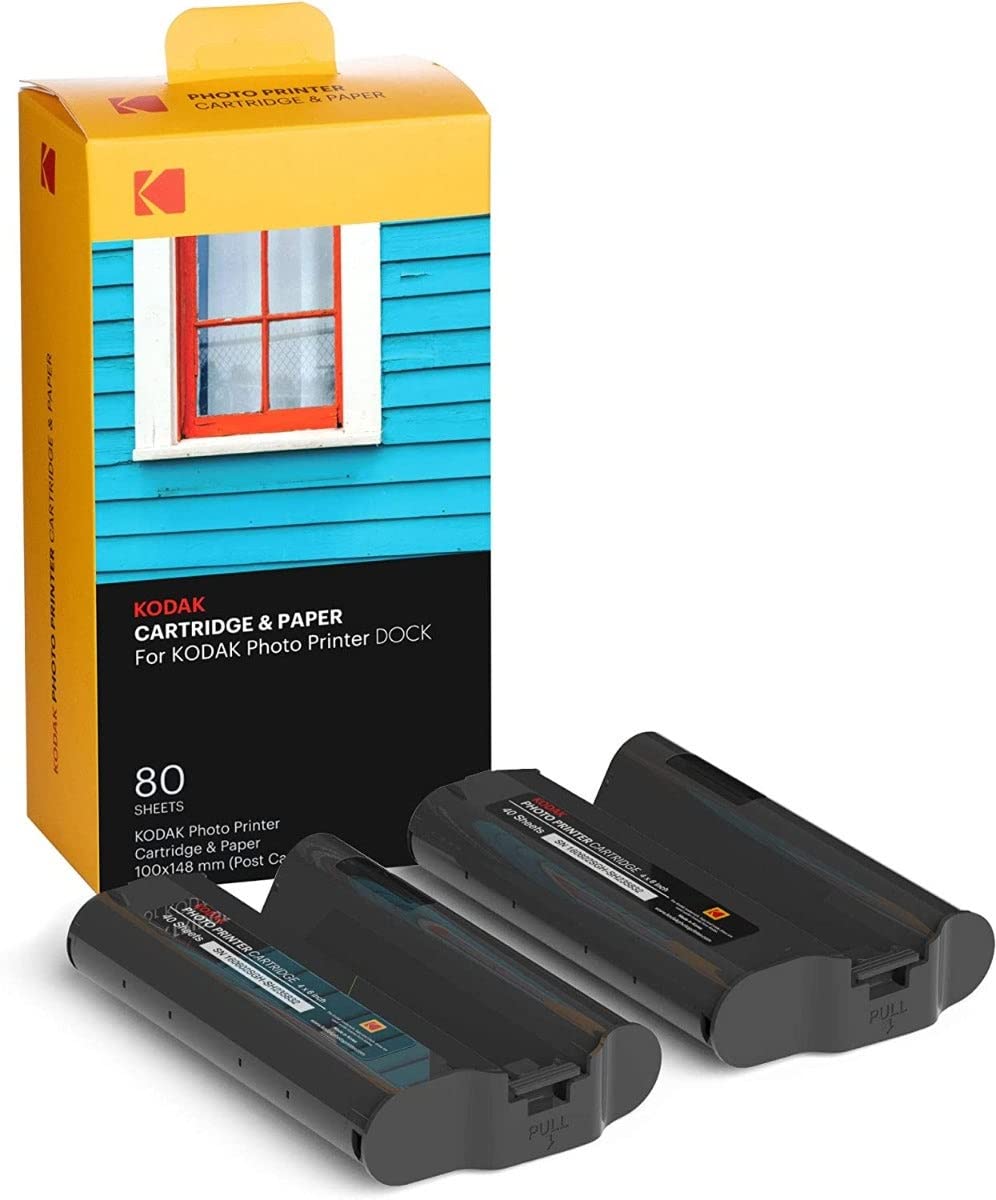 KODAK Dock Plus & Dock Fotodruckerpatrone PHC-80 – Patronennachfüllung & Fotopapier – 80 Stück