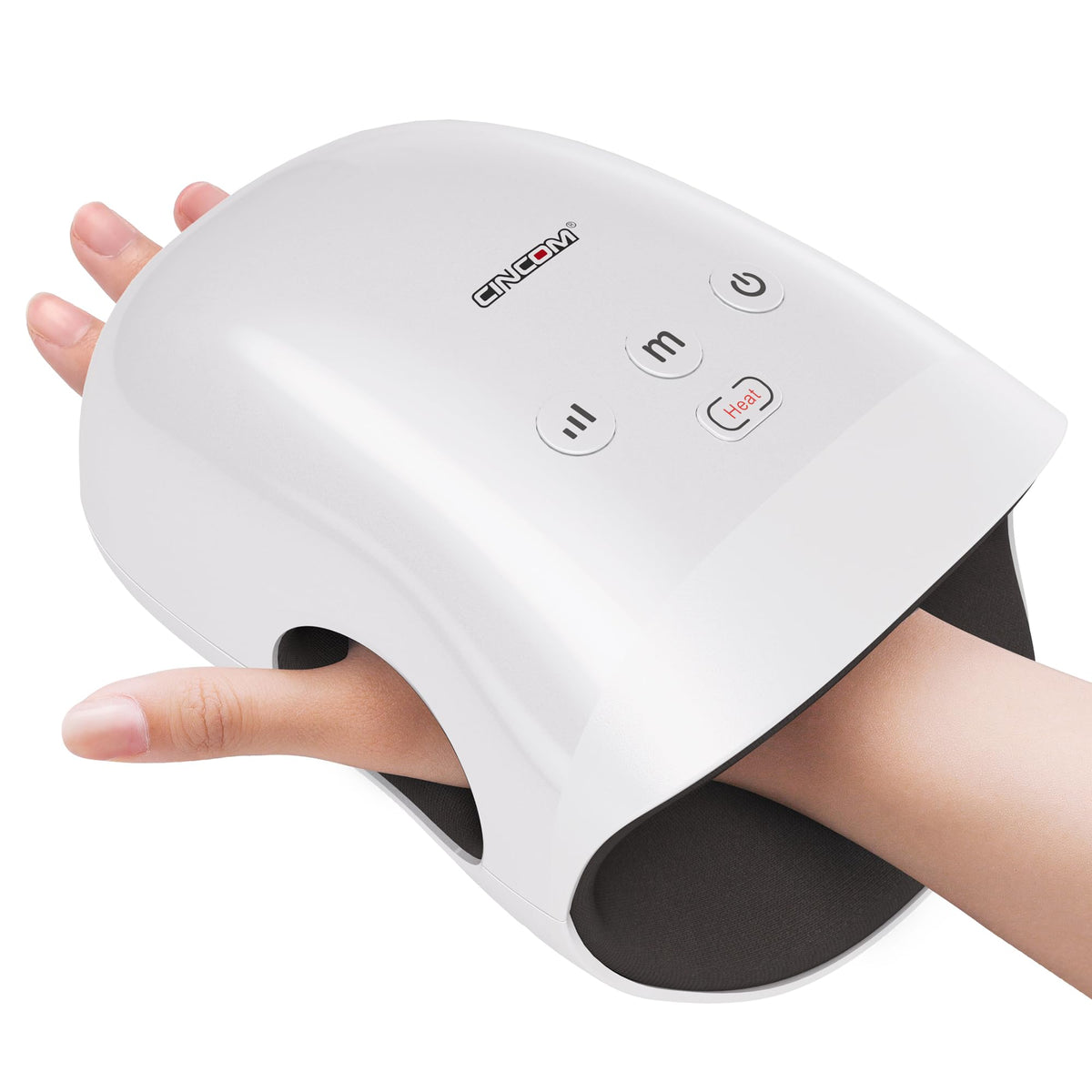 CINCOM Handmassagegerät - Kabelloses Handmassagegerät mit Wärme und Kompression gegen Arthritis und Karpaltunnelsyndrom, Geschenke für Frauen (Weiß)