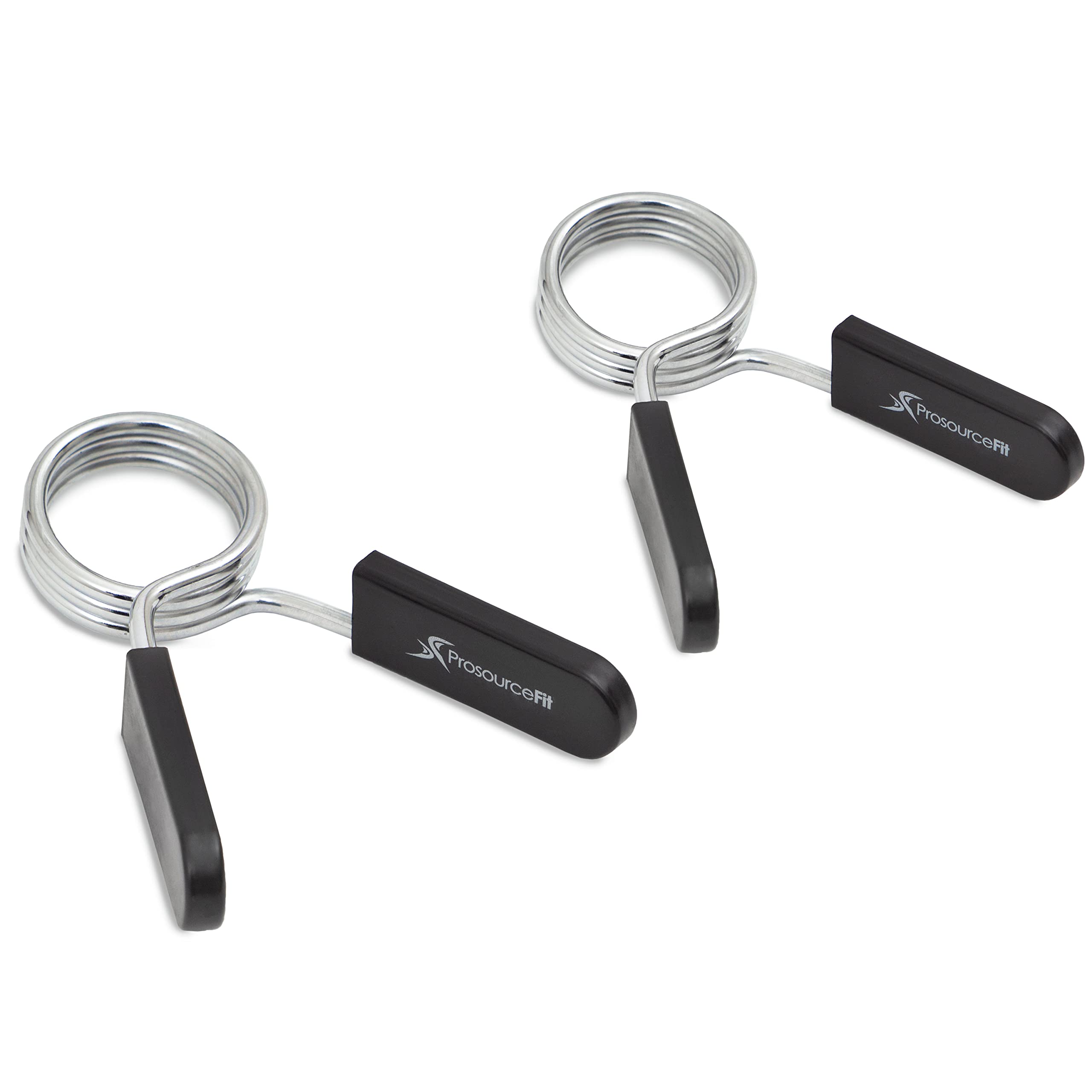 ProsourceFit Olympic Barbell Spring Clip Collar 2-inch Pair with Easy-Grip Handles for Weightlifting,Powerlifting and Strength Training