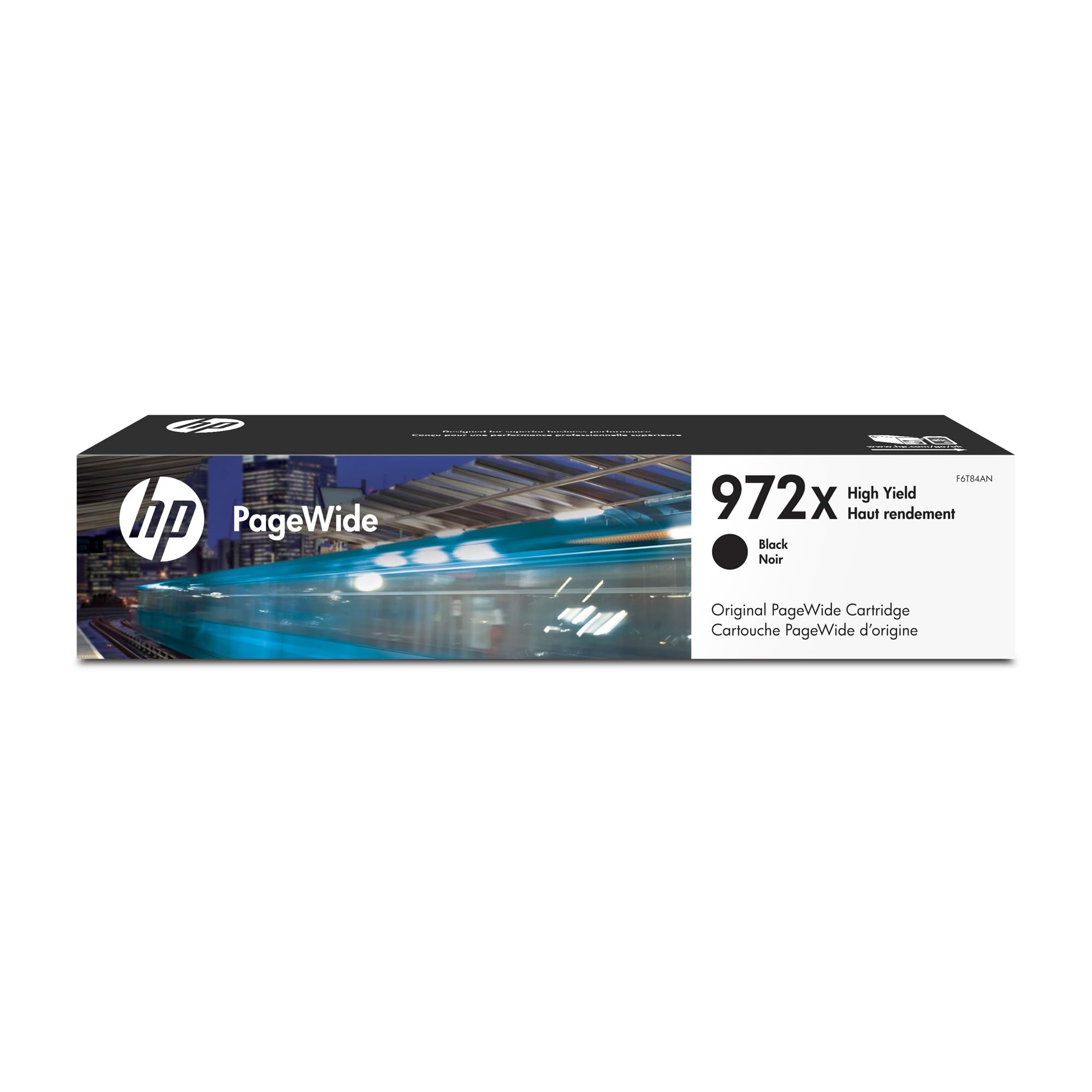 HP 972X PageWide Cartridge High Yield Black Ink Cartridge for HP Printers | Works with Printer Series: PageWide Pro 452, 477, 552dw, 577 | F6T84AN