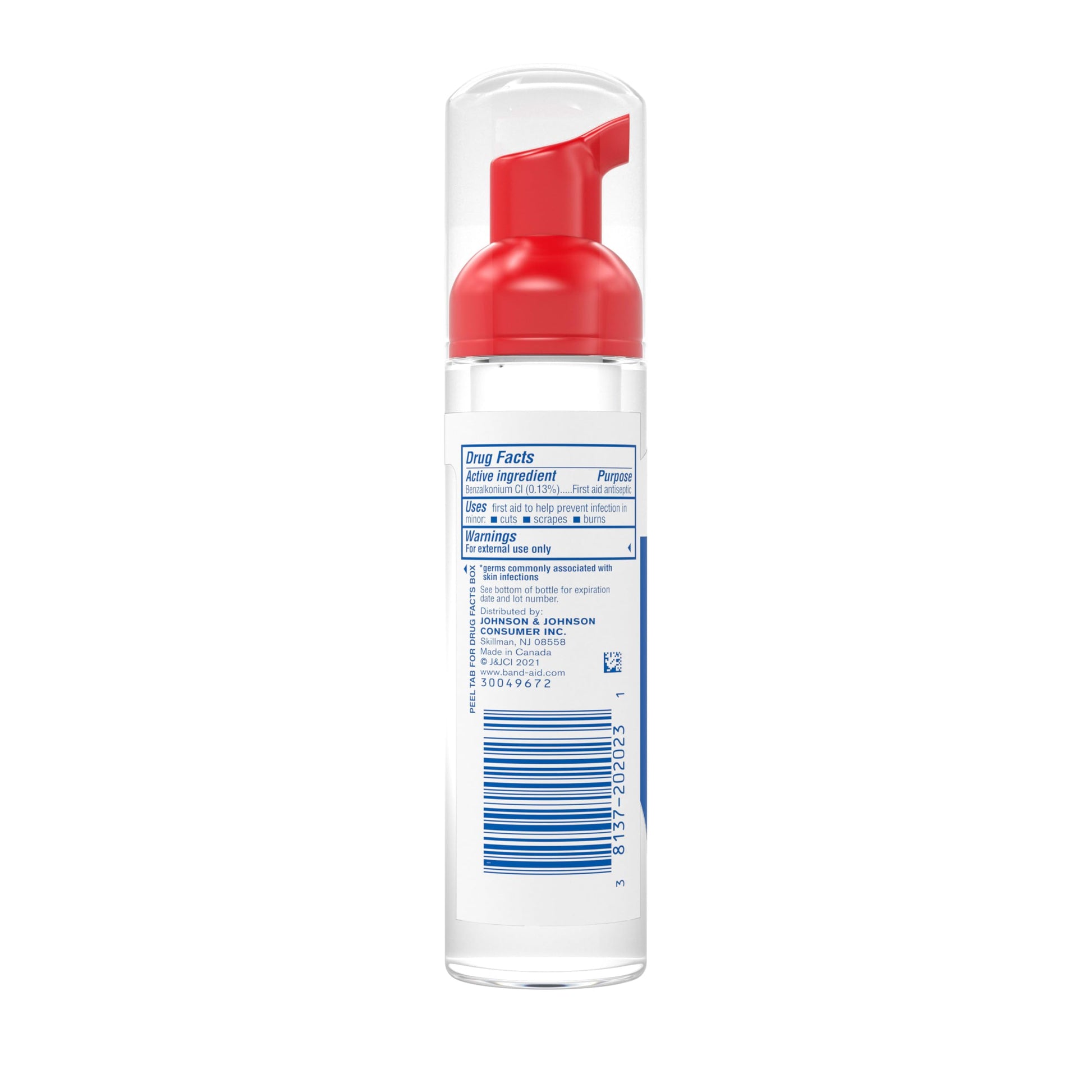 Band-Aid Brand Antiseptic Cleansing Foam for Kids, First Aid Antiseptic Foam Kills Germs to Prevent Infection, with Benzalkonium Cl Wound Antiseptic & Aloe, No Sting, 2.3 fl. oz