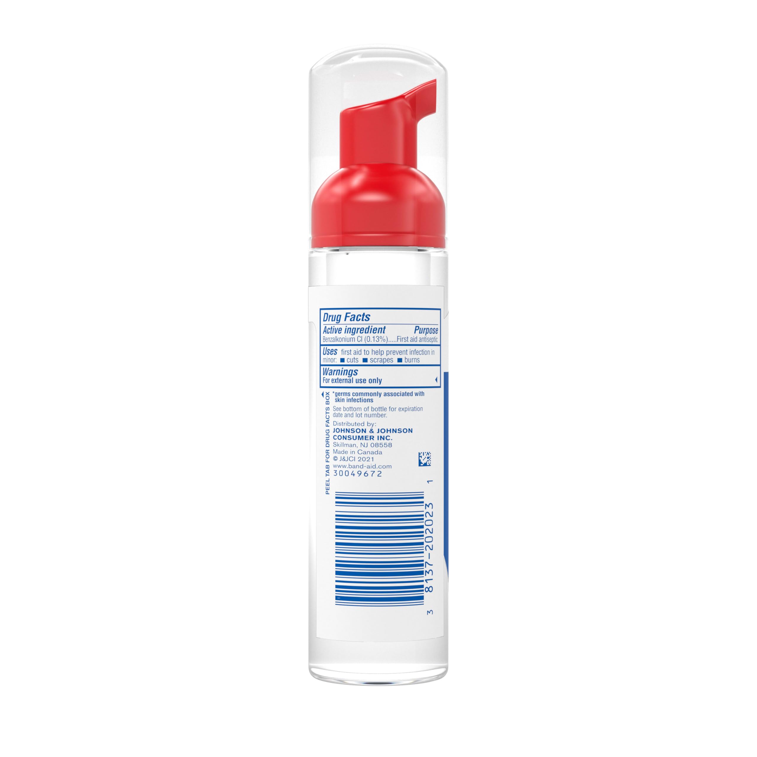 Band-Aid Brand Antiseptic Cleansing Foam for Kids, First Aid Antiseptic Foam Kills Germs to Prevent Infection, with Benzalkonium Cl Wound Antiseptic & Aloe, No Sting, 2.3 fl. oz