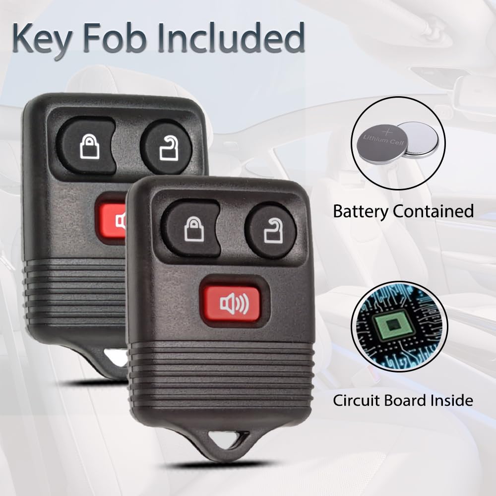 SUPALAND Key Fob Keyless Entry Fits for Ford F150 F250 F350 Explorer Expedition 1998-2016 / Ranger Escape Edge E150 Freestar / Lincoln Navigator Mazda 3 Button Remote Control Replacement CWTWB1U345