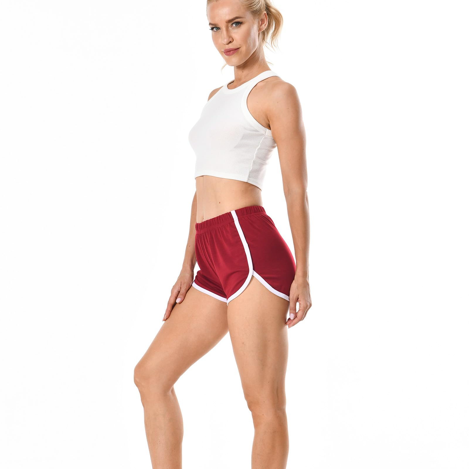 Cameway 4 Pack Women's Cotton Yoga Dance Short Pants Sport Shorts Summer Athletic Cycling Hiking Sports Shorts M Black