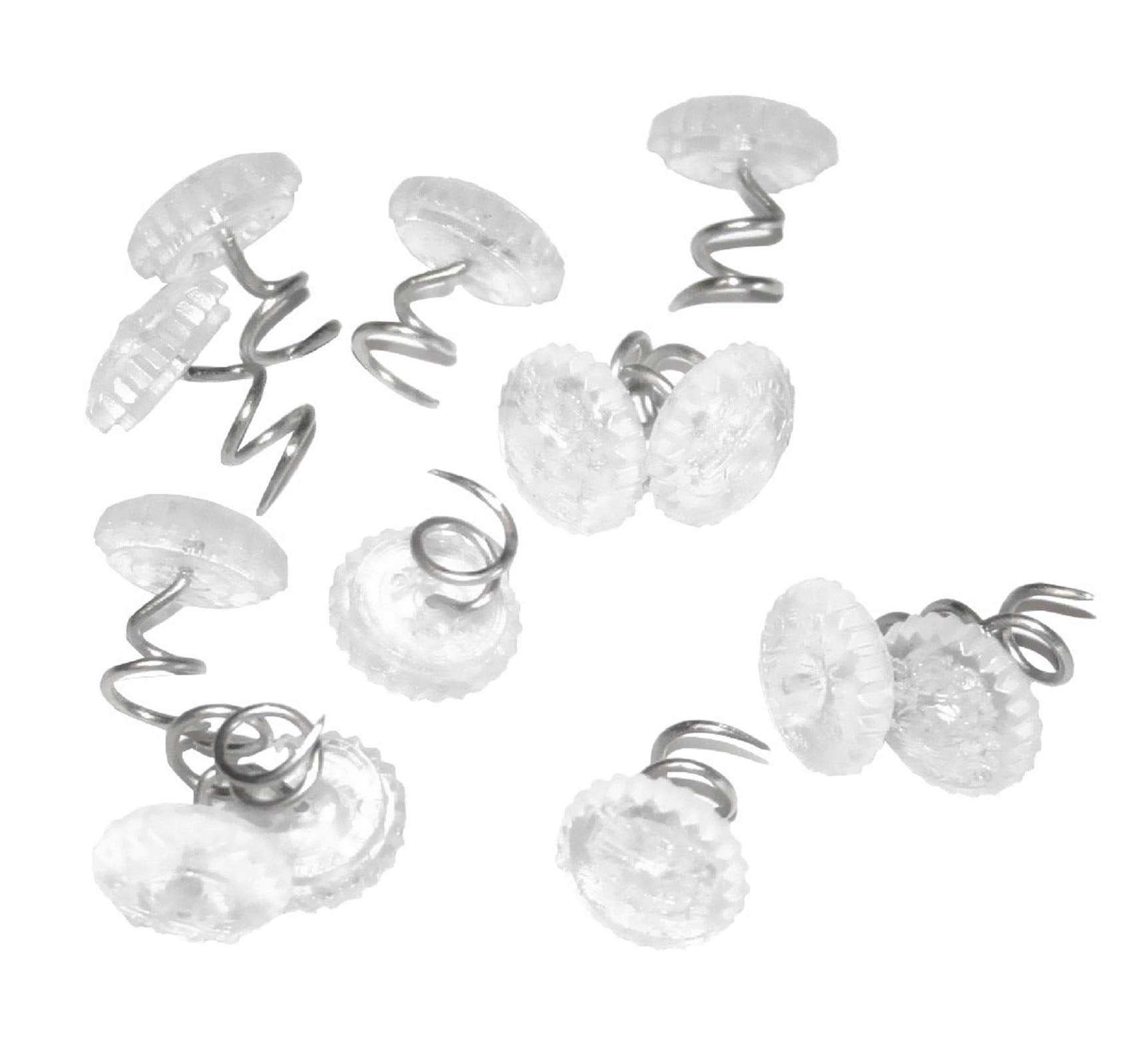 Attmu 60 Pcs Upholstery Tacks Headliner Pins Clear Heads Twist Pins for Slipcovers and Bedskirts, 0.5 Inches Bed Skirt Pins