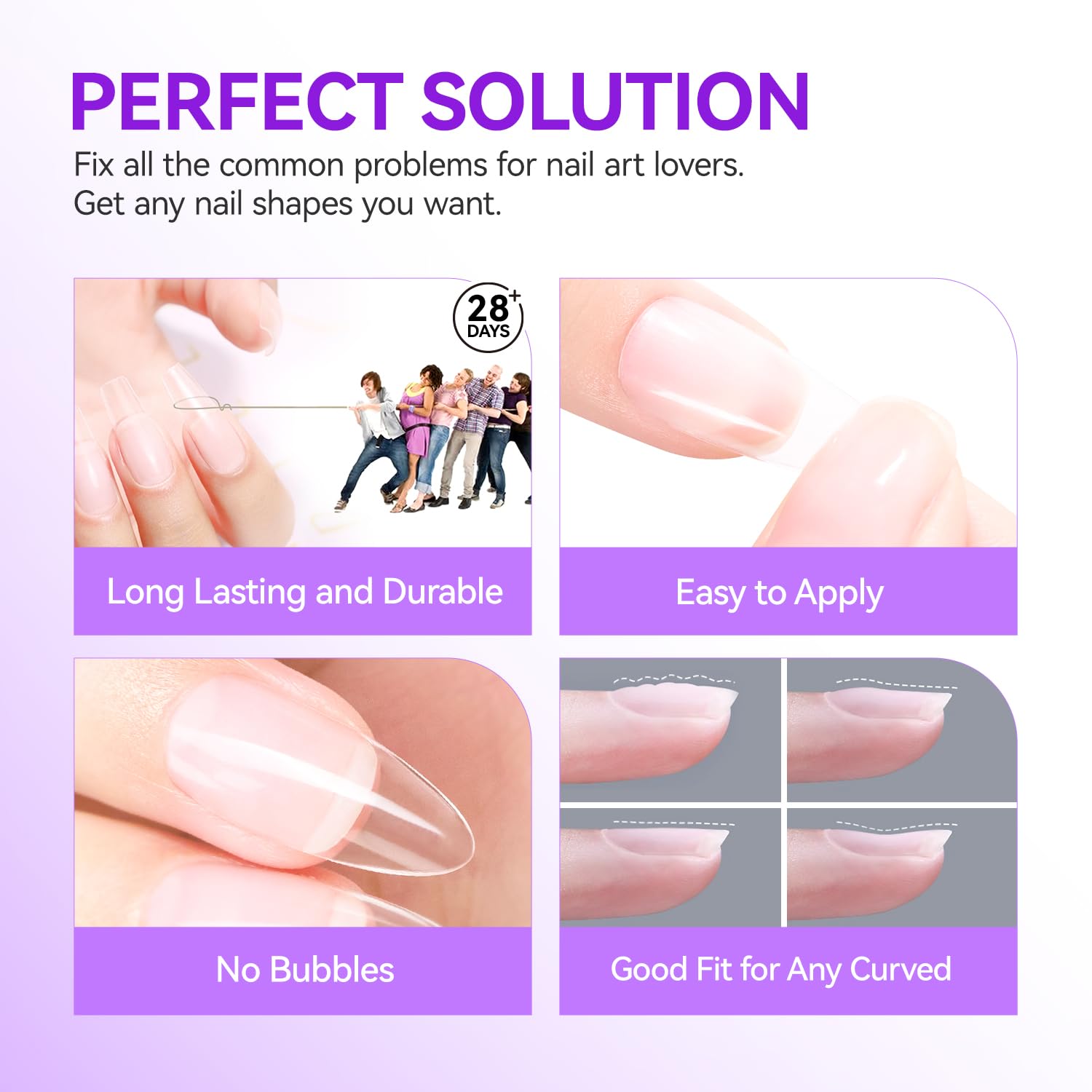 Gelike EC Gel Nail Glue UV Light: 6 in 1 Adhesive Gel Nail Polish, Strong Nail Glue For Press On Nails Nails Acrylic Tips, Long Last - Nail Art Gift for Home Salon Beginner DIY