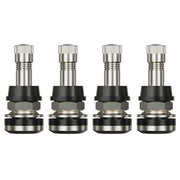 CKAuto 4 Pieces TR416 Metal Valve Stems Outer Mount Fits .453" & .625" Rim Holes Long 1 1/2", Silver