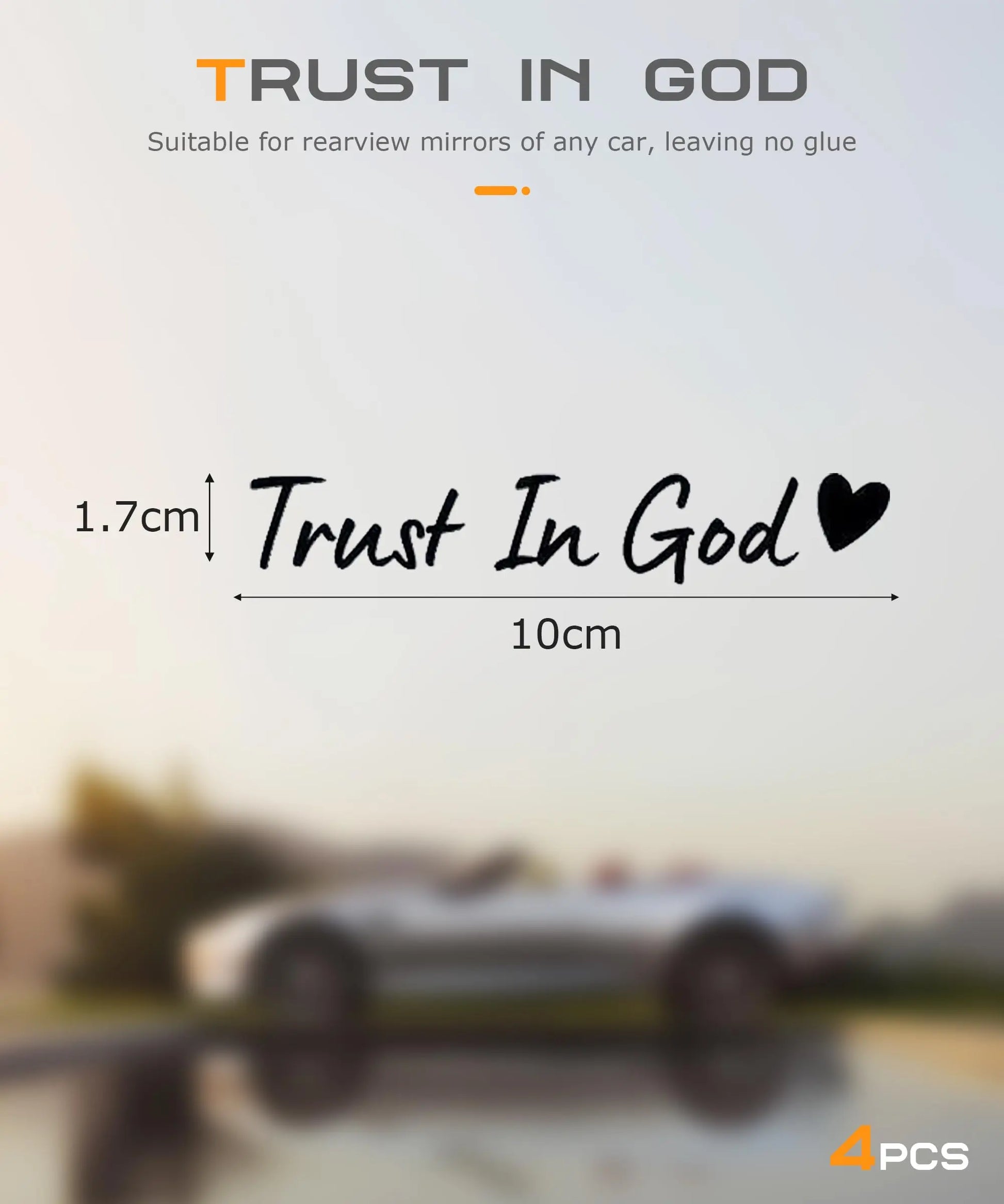 SCUARI 4PCS Car Stickers,Cars Decals,Car Accessories Trust in God Rearview Mirror Sticker,Auto Stickers and Decals,Auto Decals for Women,Trust in God Mirror Decoration,Fits Most Vehicles (Black)