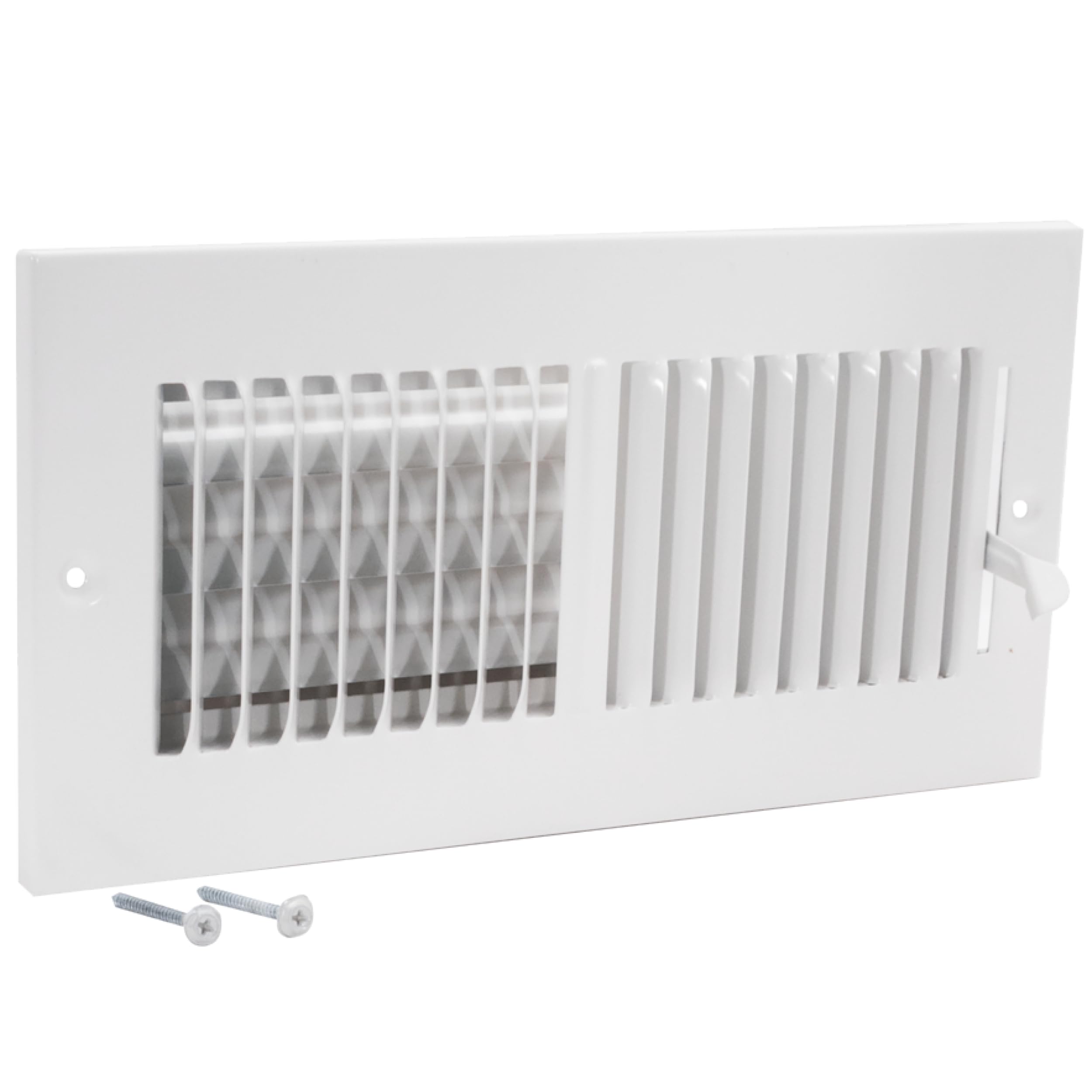 EZ-FLO 10 x 4 Inch (Duct Opening) Air Vent Cover for Wall or Ceiling, Two-Way Ventilation Register, Solid Steel HVAC Register Cover, White, 61609