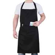 Will Well Chef Apron for Men and Women - 33" x 27" Large with 38" Waist Ties for a Comfy and Snug Fit, Durable and Lightweight, with 2 Spacious Pockets for Your Cooking Essentials - 1-Pack, Black