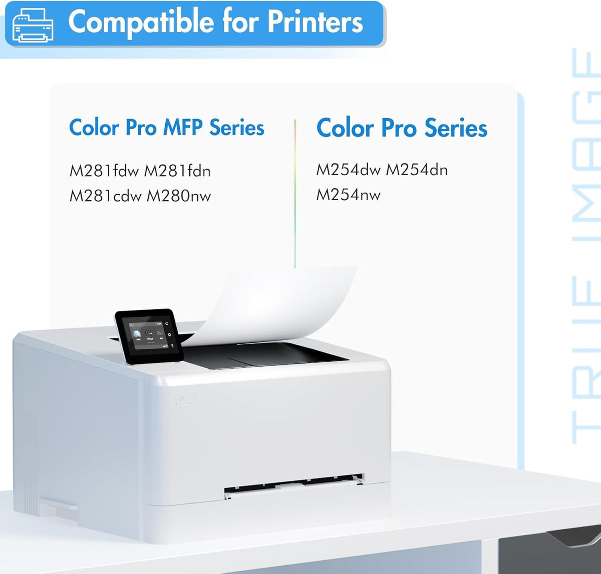 TRUE IMAGE Kompatible Tonerkartusche Ersatz für HP 202X CF500X CF500A 202A Color LaserJet Pro MFP M281fdw M281cdw M254dw M281fdn 281fdw M254 M281 Toner Drucker (Schwarz Cyan Gelb Magenta 4er-Pack)