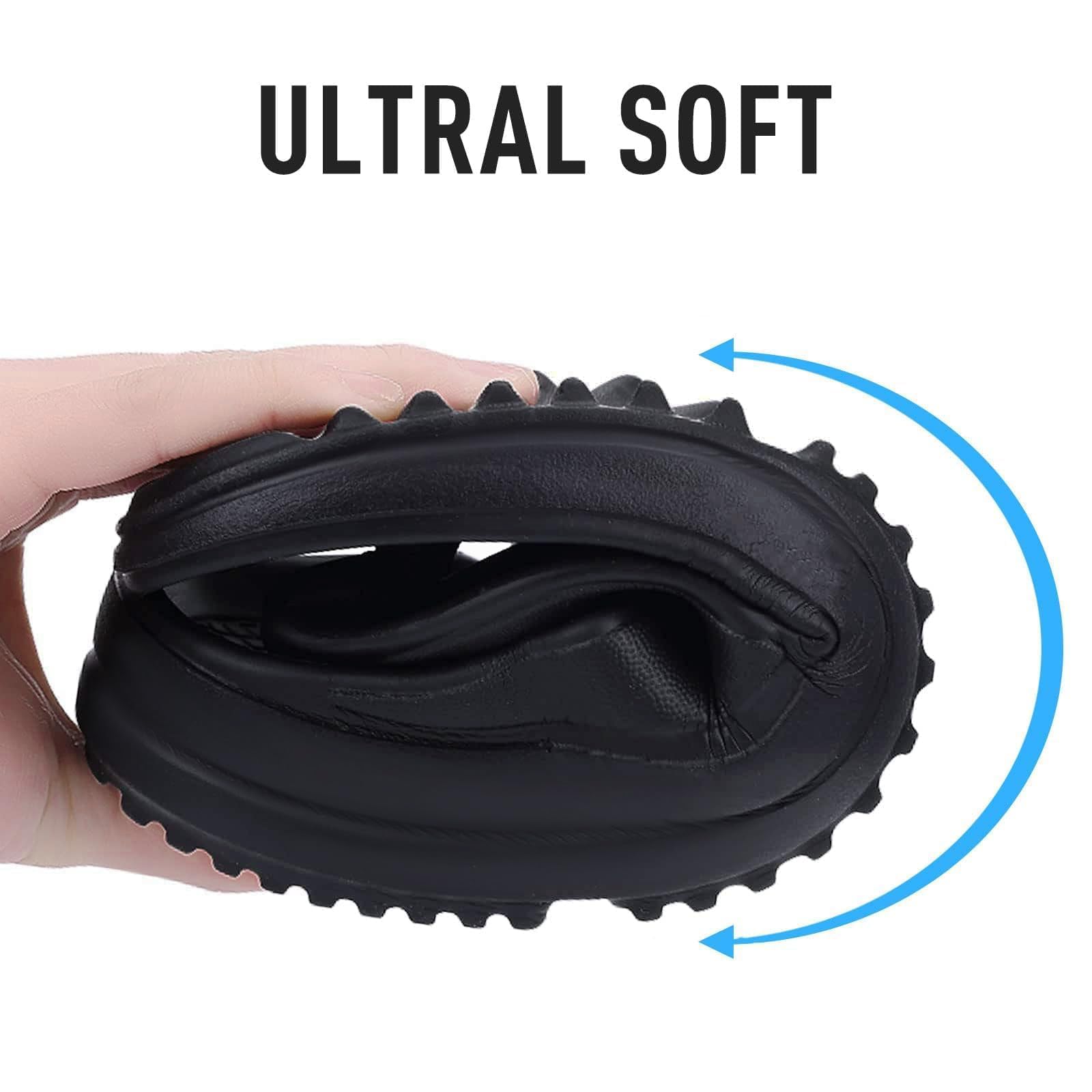 shevalues Orthopedic Sandals for Women Arch Support Recovery Flip Flops Pillow Soft Summer Beach Shoes, Black 39 (7.5-8 Women/6-6.5 Men)