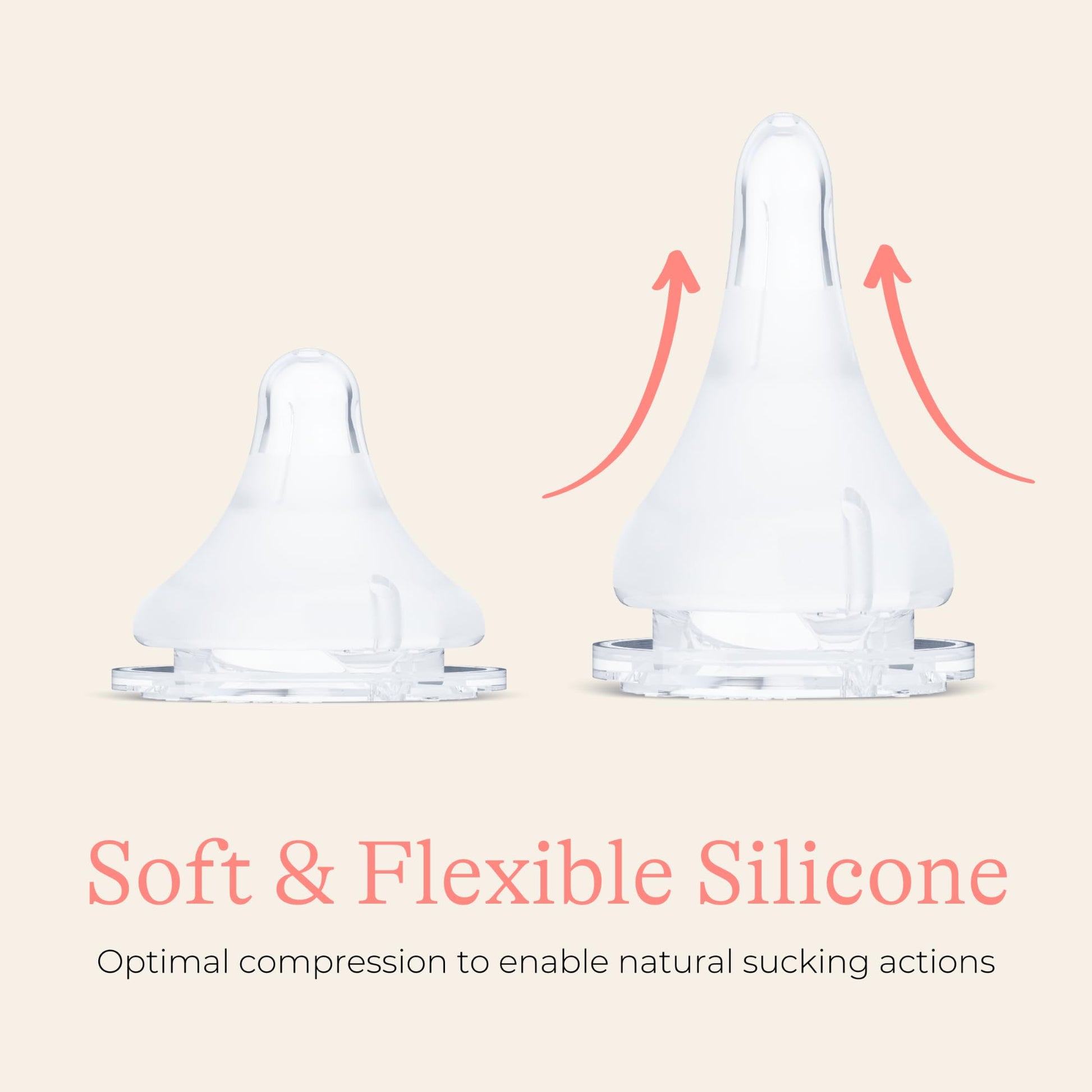 Lansinoh NaturalWave Baby Bottle Nipples, Slow Flow, Size S,1+ Month, 4 Count – 100% Soft, Durable Silicone, Made Without BPA BPS, Anti-Colic, Supports Baby’s Developing Mouth and Teeth
