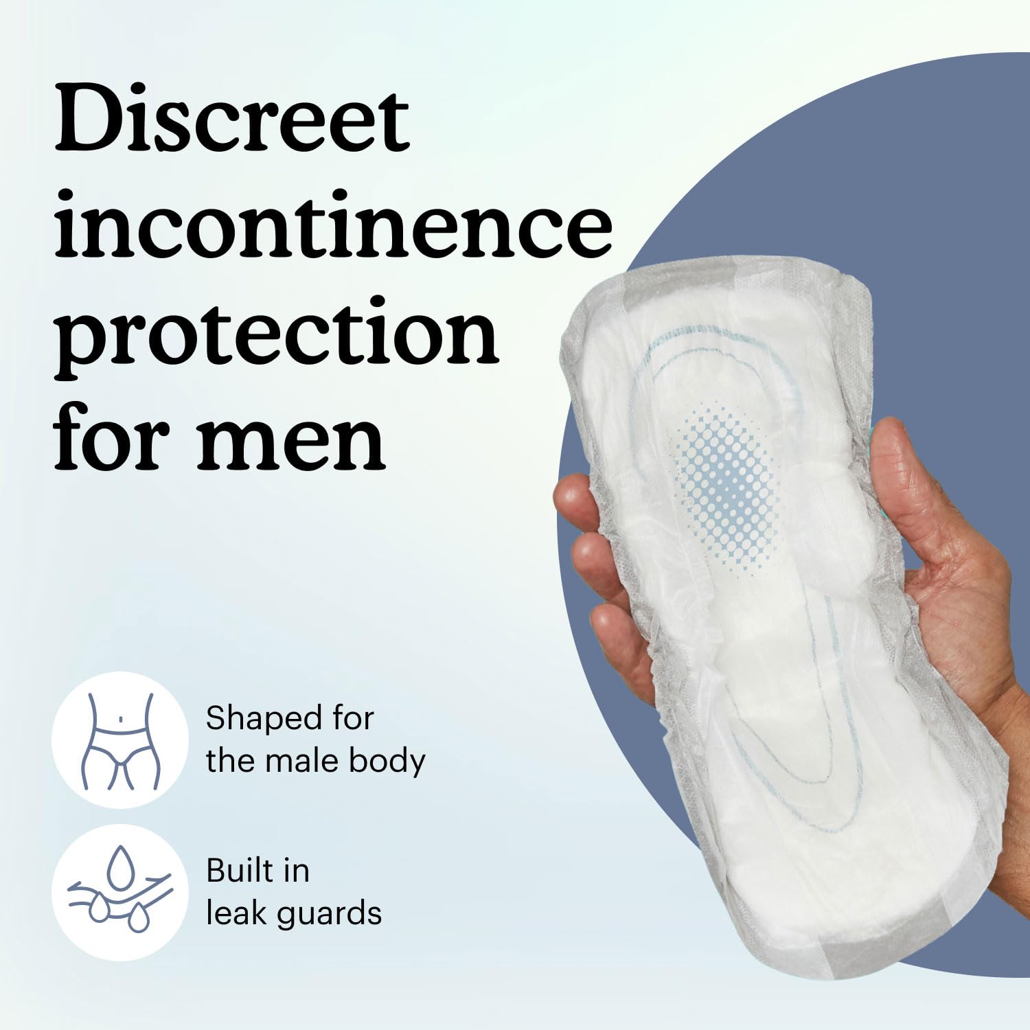 Because Premium Guards for Men - 20 Count Pack of Discreet, Individually Wrapped Bladder Protectors - Complete Absorbency, Fast-Locking, Odor Control - Comfort Fit, 2 Cups of Absorbency