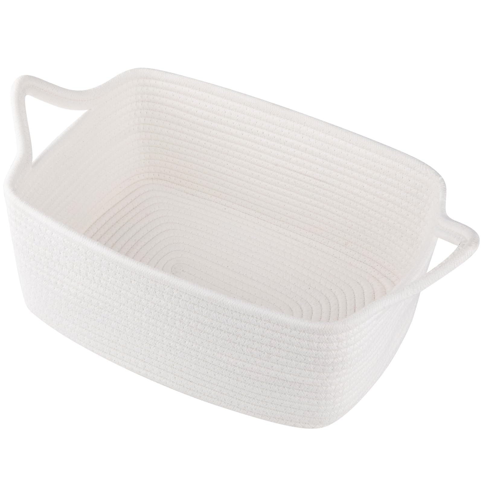 OIAHOMY Woven Basket, Gift Basket Empty with Gift Bags and Ribbons, Rope Baskets for Baby Showers,Halloween, Storage Baskets with Handles for Nursery, Pet Toy Organizer - White