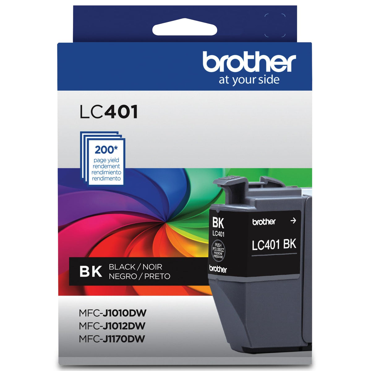 Brother Original LC401BK Tintenpatrone Standardreichweite, Schwarz