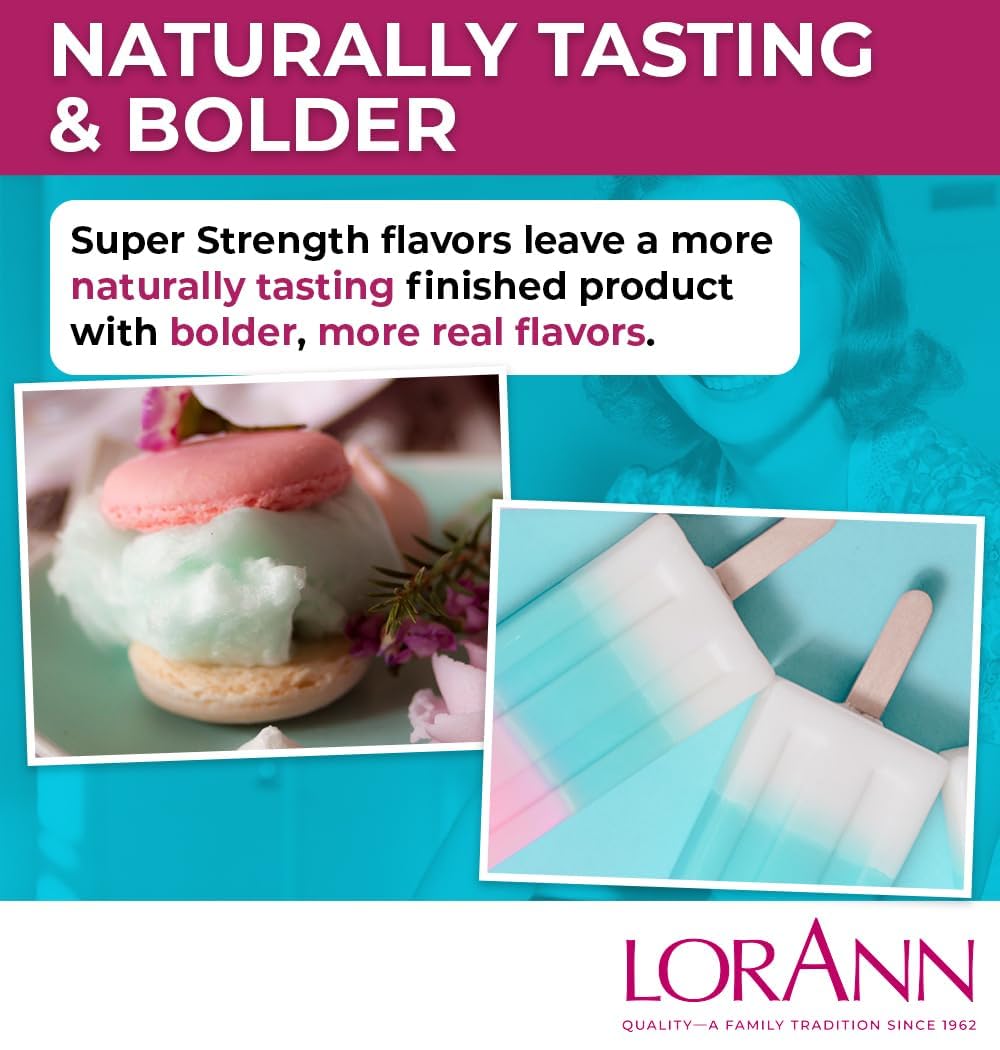 LorAnn Oils Super Strength Flavoring - Used For Candy Making, Flavoring Extracts, Baking, Hard Candy, and Flavor Oils - Bold, Natural Flavors 4X Stronger Than Extracts - Cotton Candy, 1 fl oz