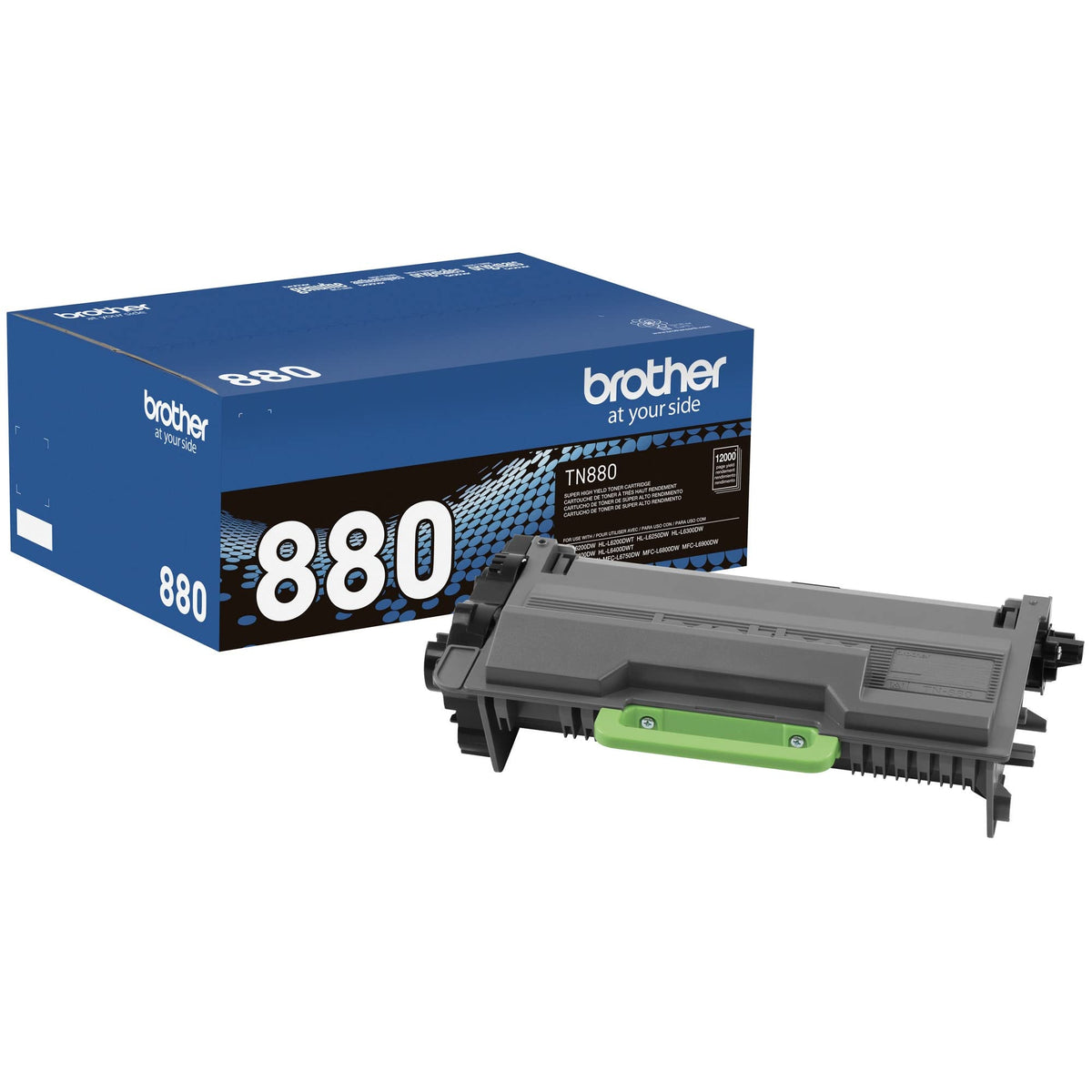 Brother Original Super High-Yield Tonerkartusche, TN880, Ersatz-Schwarztinte, Seitenleistung bis zu 12.000 Seiten, Amazon Dash Replenishment-Kartusche