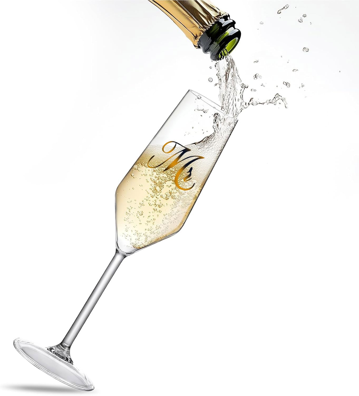 Mfacoy Mr. & Mrs. Champagne Flute Set, Wedding Decor - His and Hers, Wedding Toasting Glasses for Engagement Celebrations, Bridal Shower and Registry Idea, Tall Wine Glasses for Bride and Groom Gifts