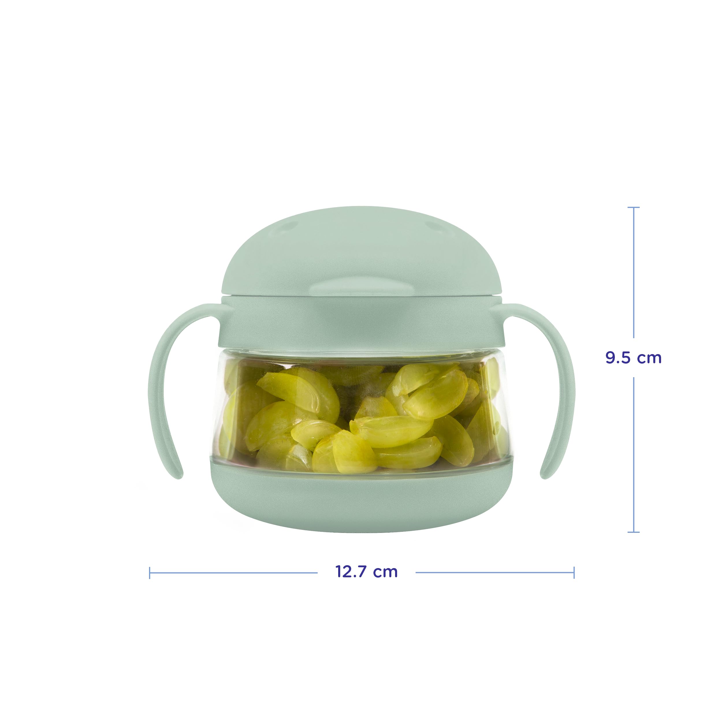 Ubbi Tweat No Spill Snack Container for Kids, BPA-Free, Toddler Snack Container, Sage & Blue