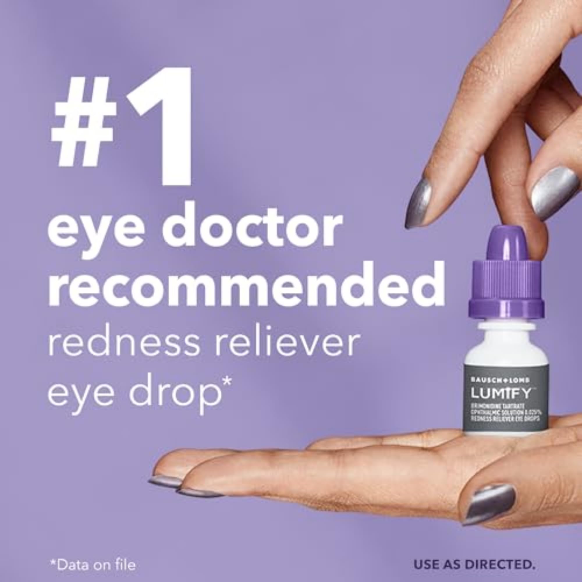 LUMIFY Redness Reliever Eye Drops, for Whiter & Brighter Looking Eyes, 0.08 Fl Oz (2.5 mL)