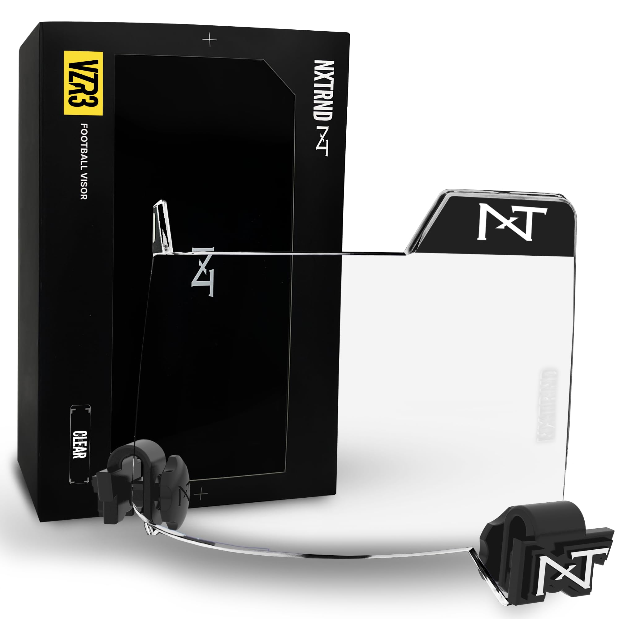 Nxtrnd VZR3 Football Visor, Curved Lens Technology, passend für Football-Helme für Erwachsene und Jugendliche (klar)
