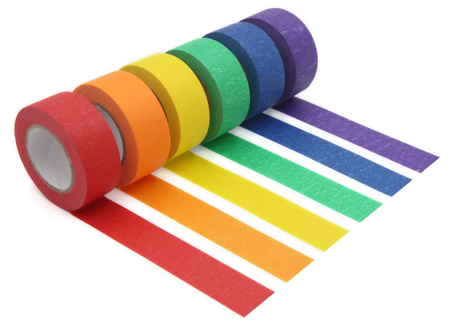 JONYEE Colored Masking Tape, Colored Painters Tape for Arts & Crafts, Labeling or Coding - Art Supplies for Kids - 6 Different Color Rolls - Masking Tape 1 Inch x 13 Yards (2.4cm X 12m)